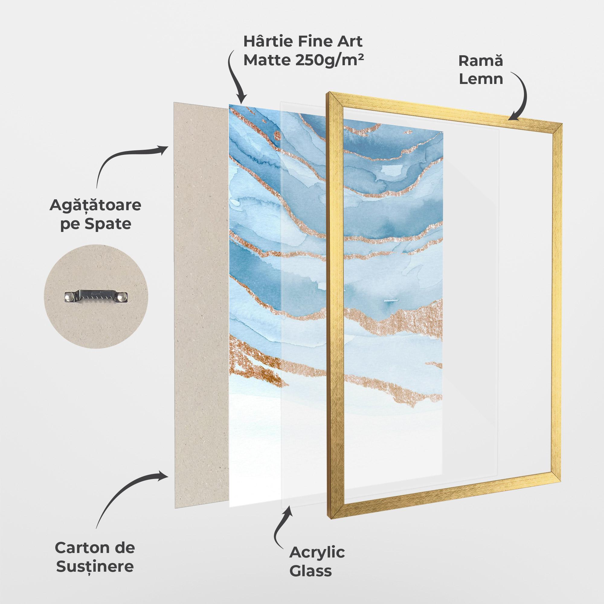 Poster Înrămat Golden Glitter Blue mockup 1