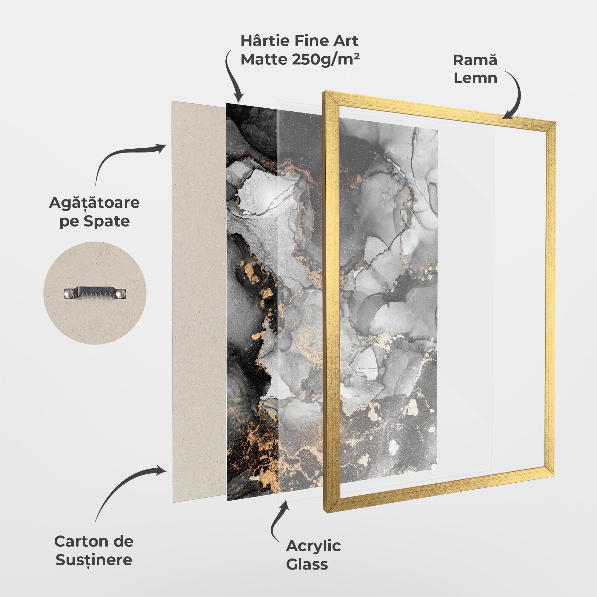 Poster Înrămat Grey Gold Marble mockup 1