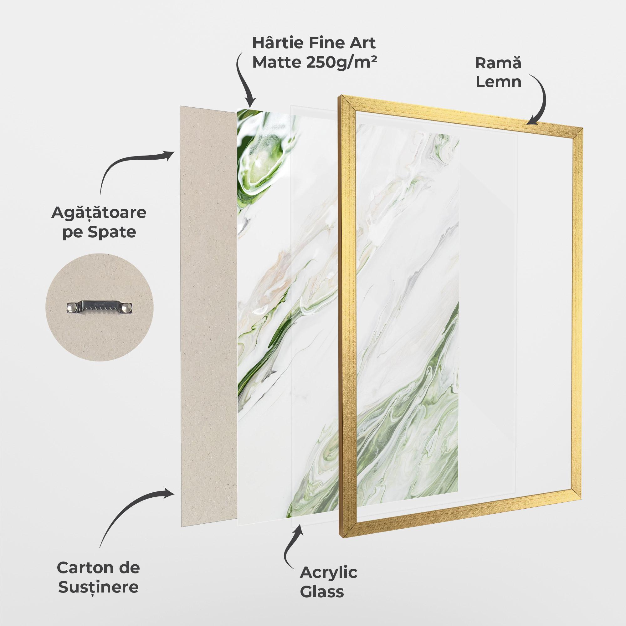 Poster Înrămat Light Green Liquid mockup 1