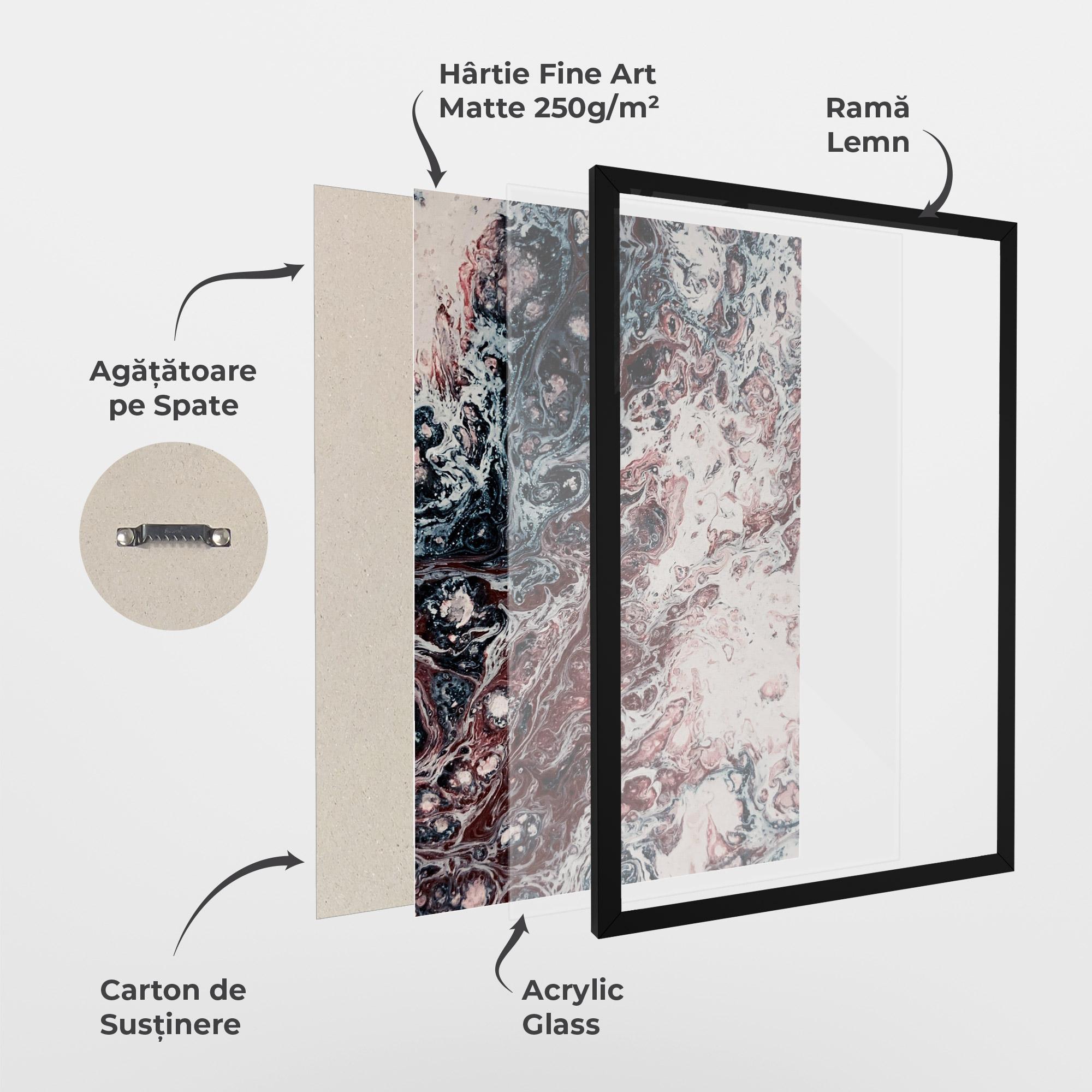 Poster Înrămat Abstract Dark Red mockup 1