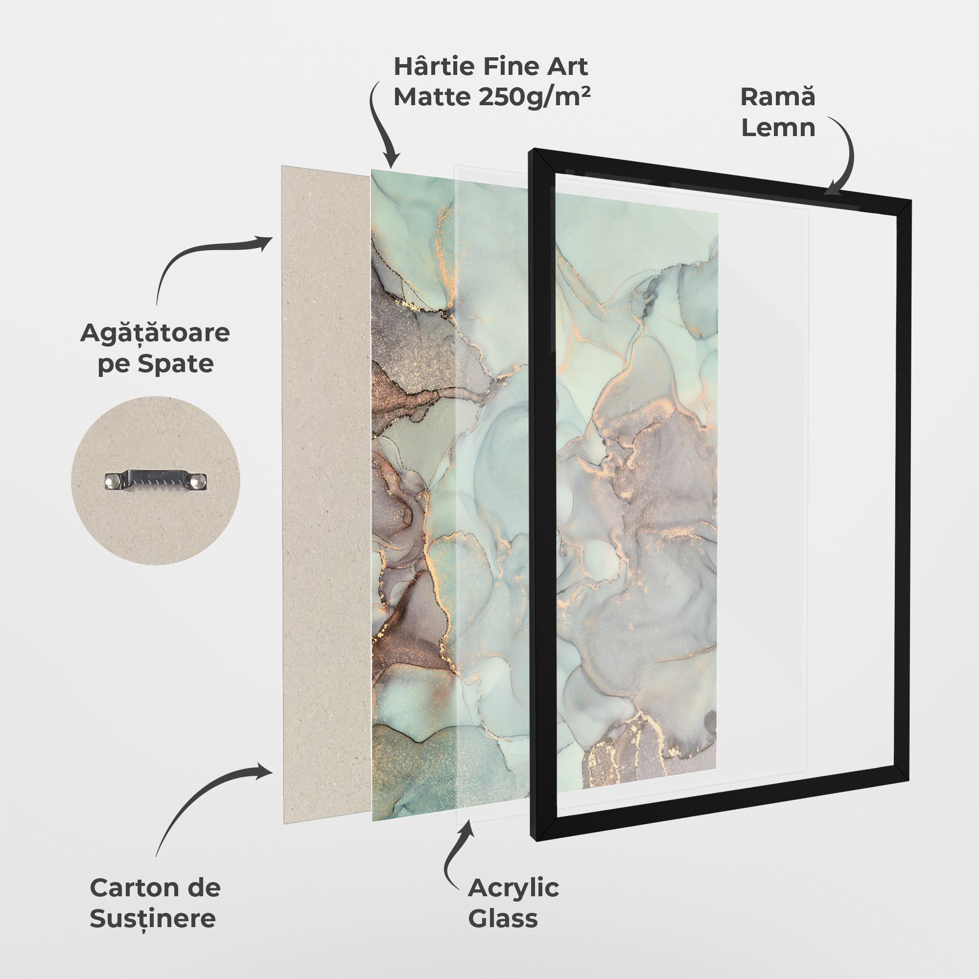 Poster Înrămat Abstract Turquoise Marble mockup 1