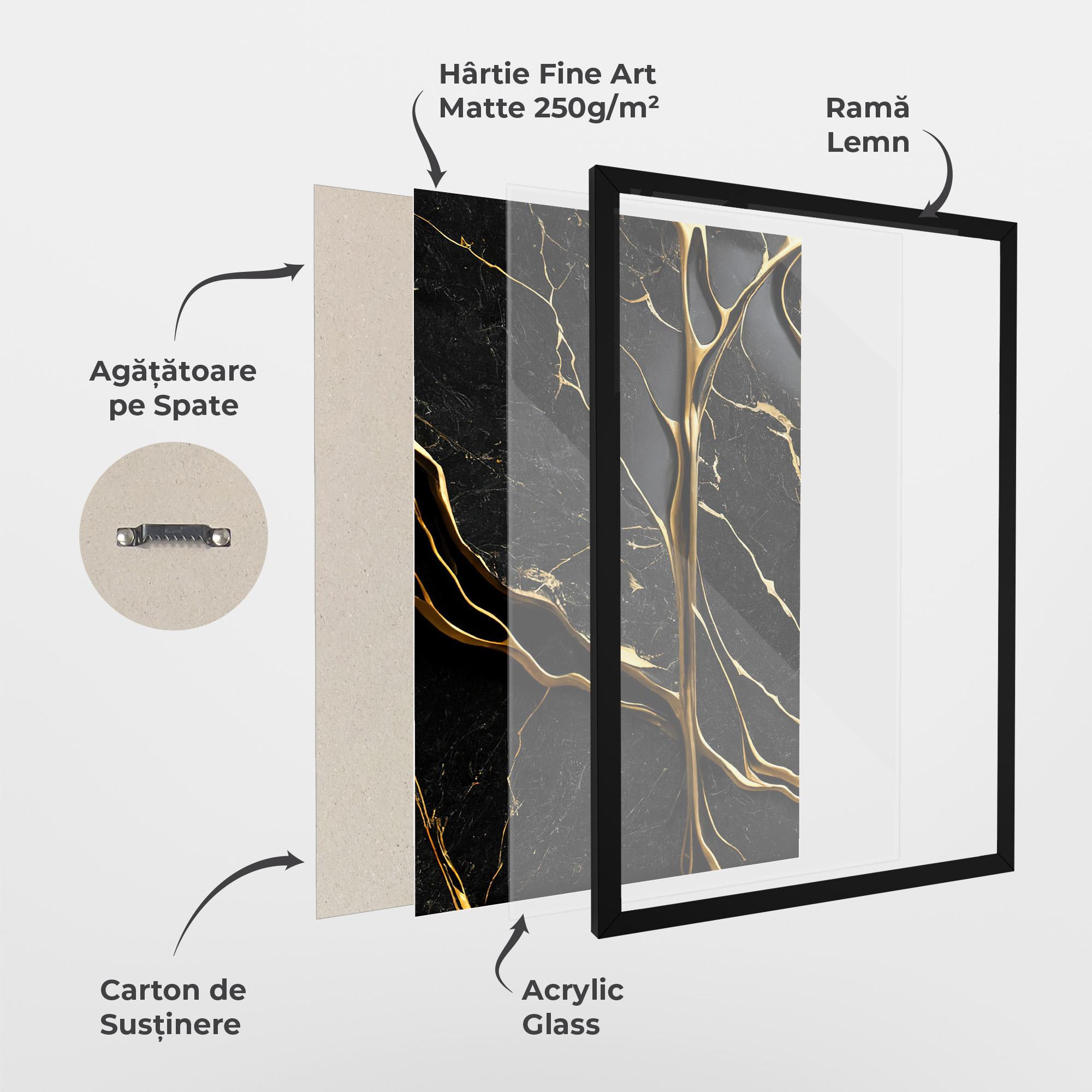 Poster Înrămat Black Square Marble mockup 1