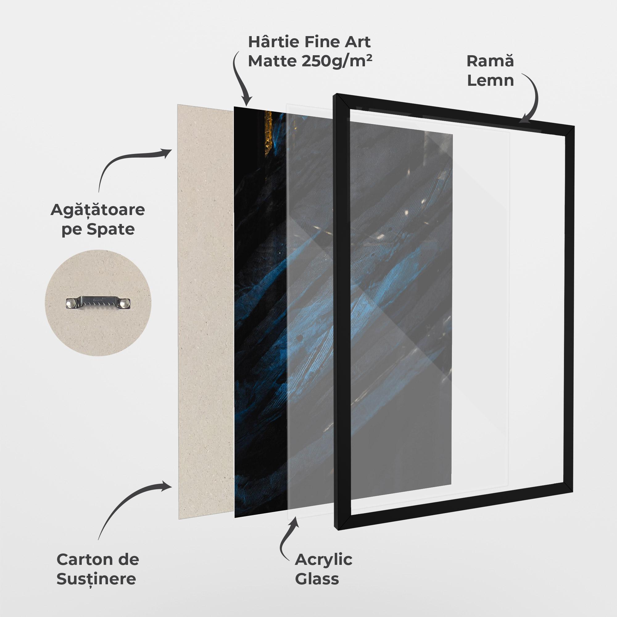 Poster Înrămat Blue Lines mockup 1