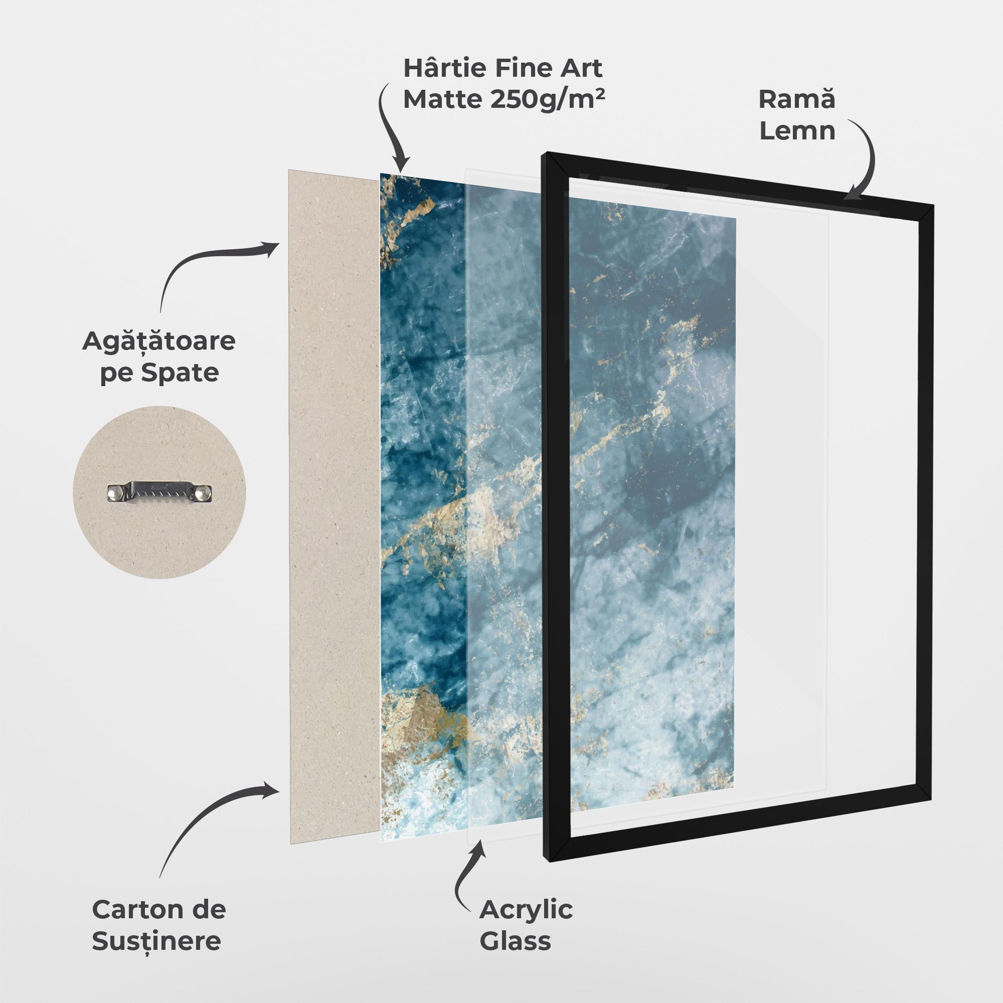 Poster Înrămat Blue Water Marble mockup 1