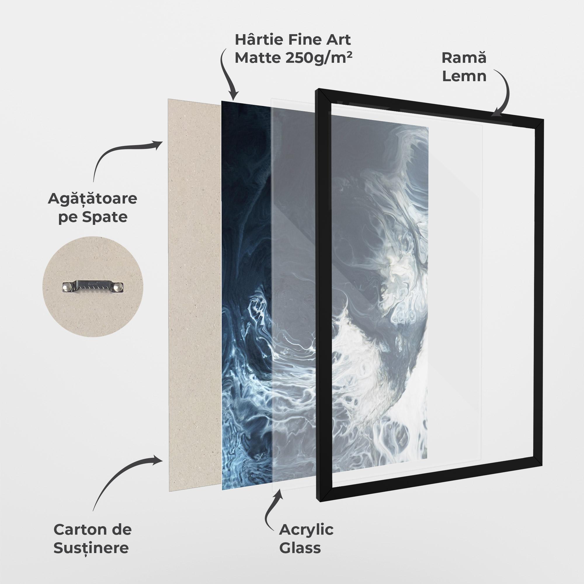 Poster Înrămat Dark Blue Wave mockup 1