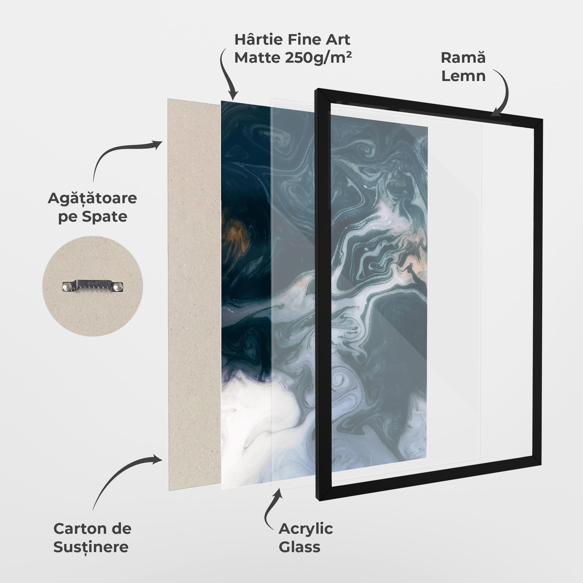 Poster Înrămat Dark Blue With White mockup 1