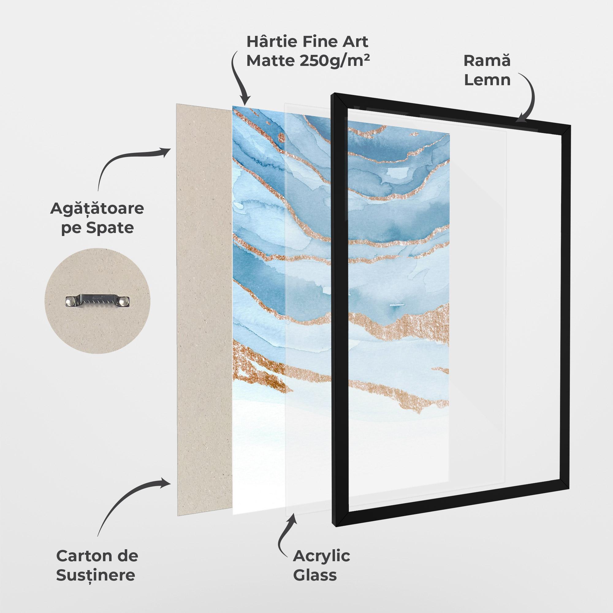 Poster Înrămat Golden Glitter Blue mockup 1