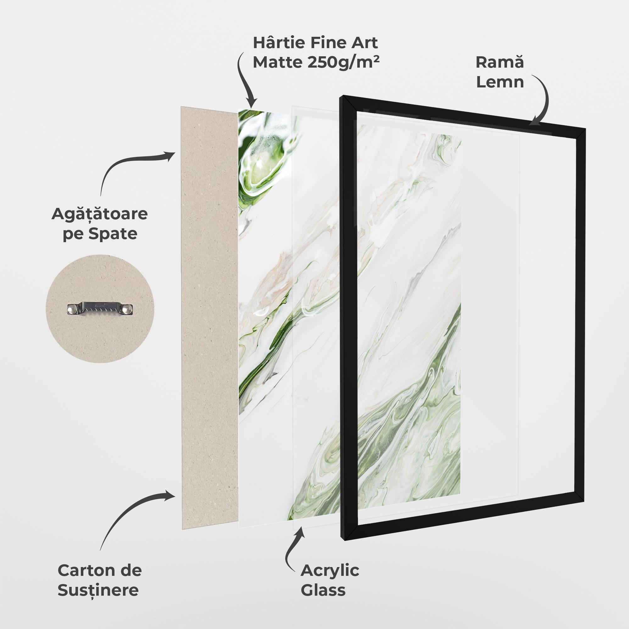 Poster Înrămat Light Green Liquid mockup 1