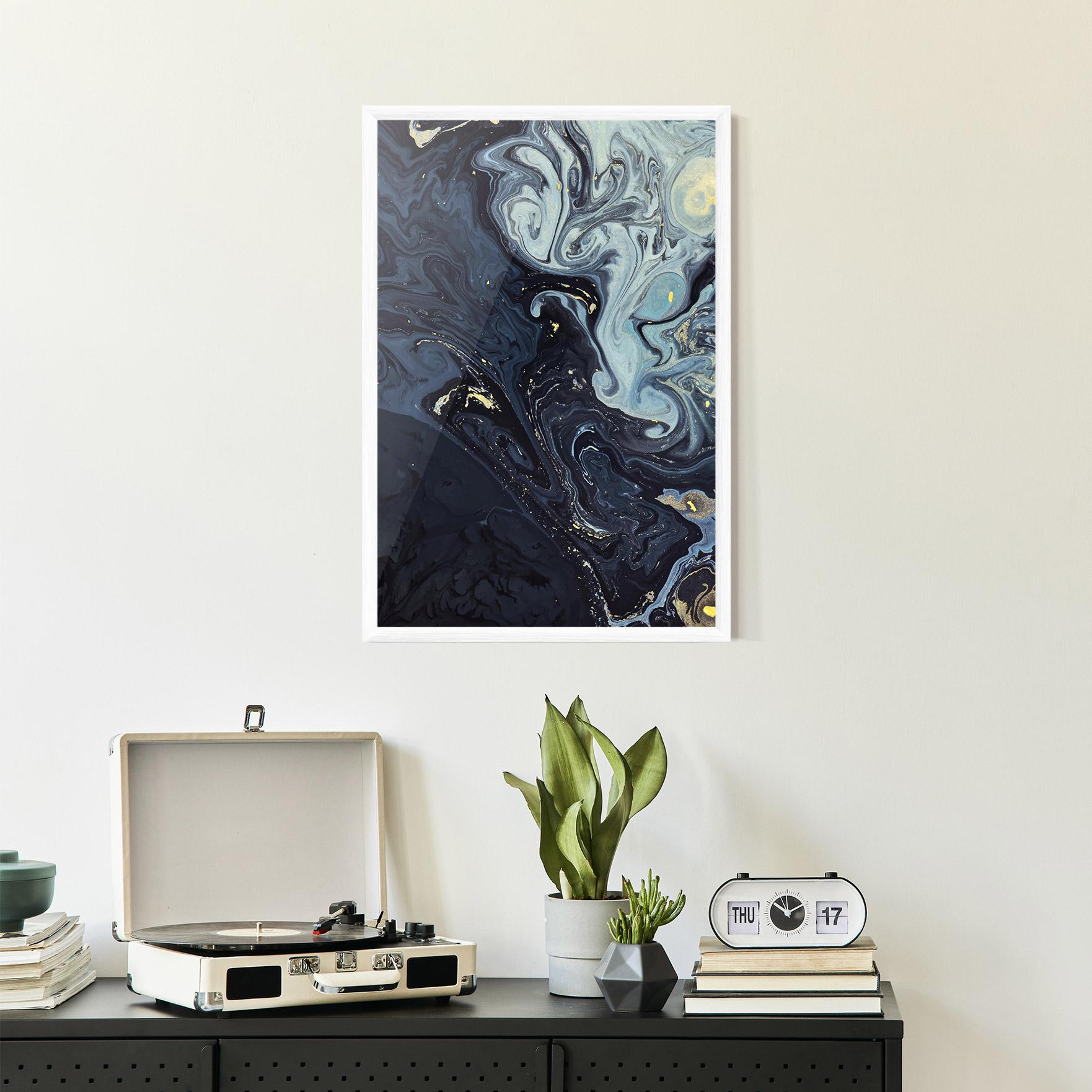 Poster Înrămat Dark Blue Painting mockup 2
