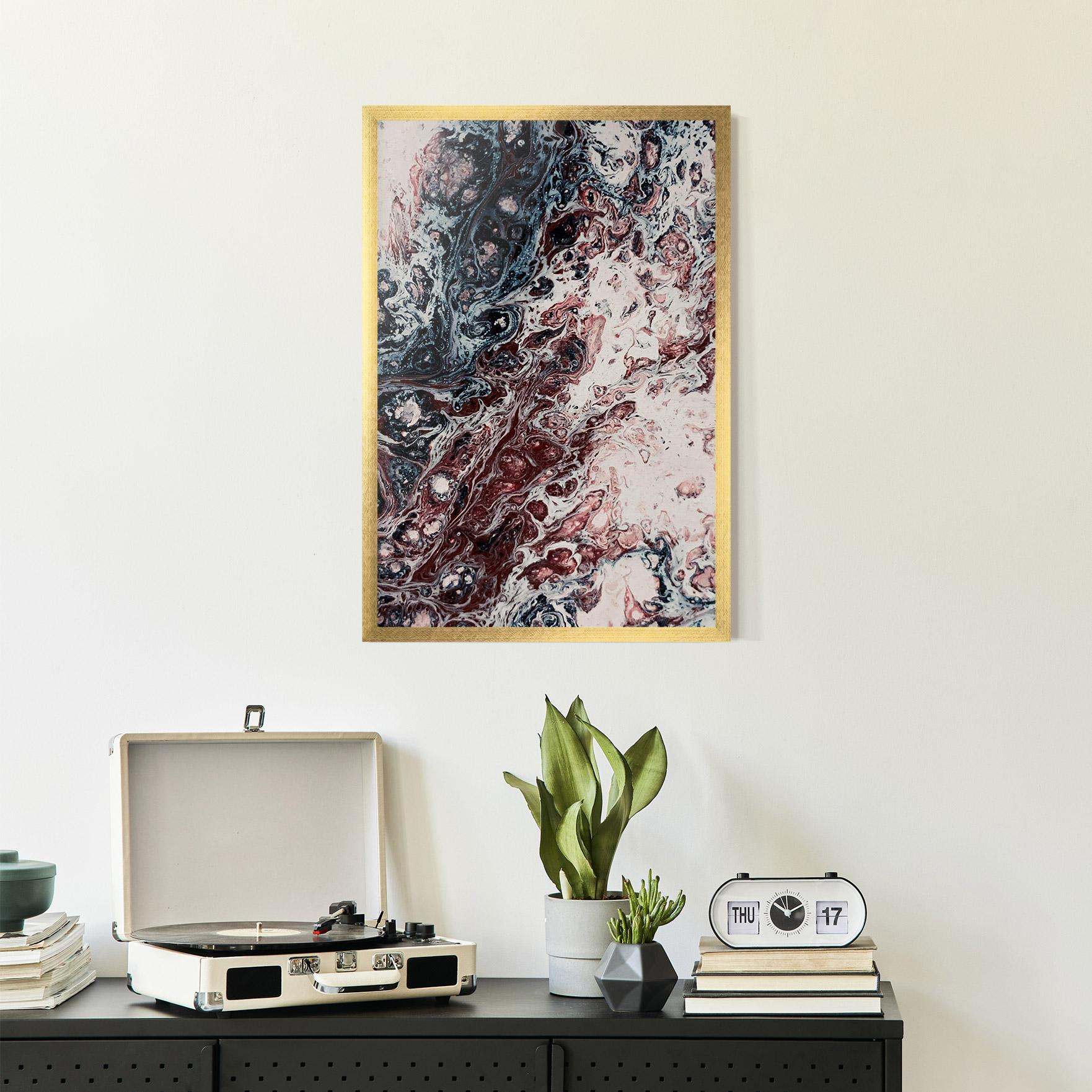 Poster Înrămat Abstract Dark Red mockup 2