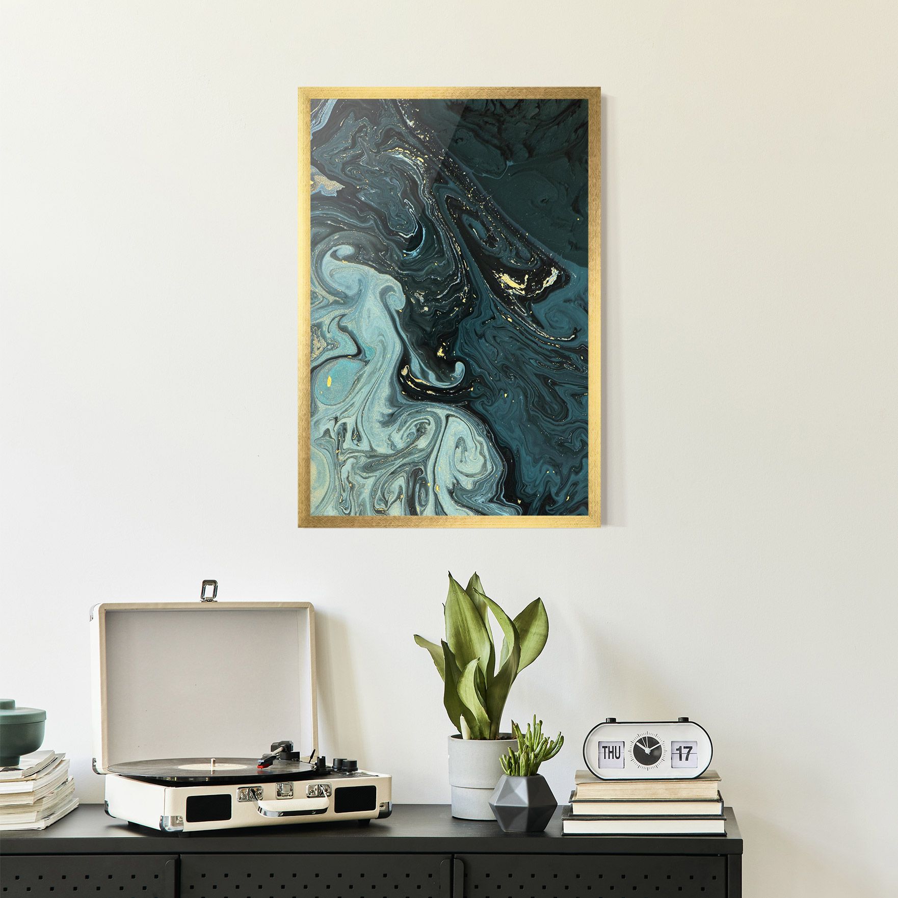 Dark Blue Golden Marble mockup 2