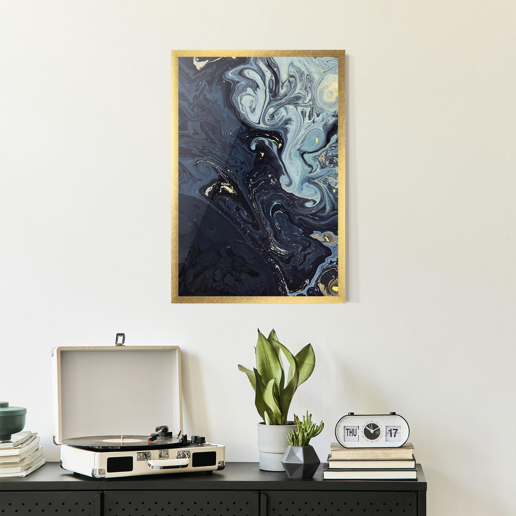 Poster Înrămat Dark Blue Painting mockup 2