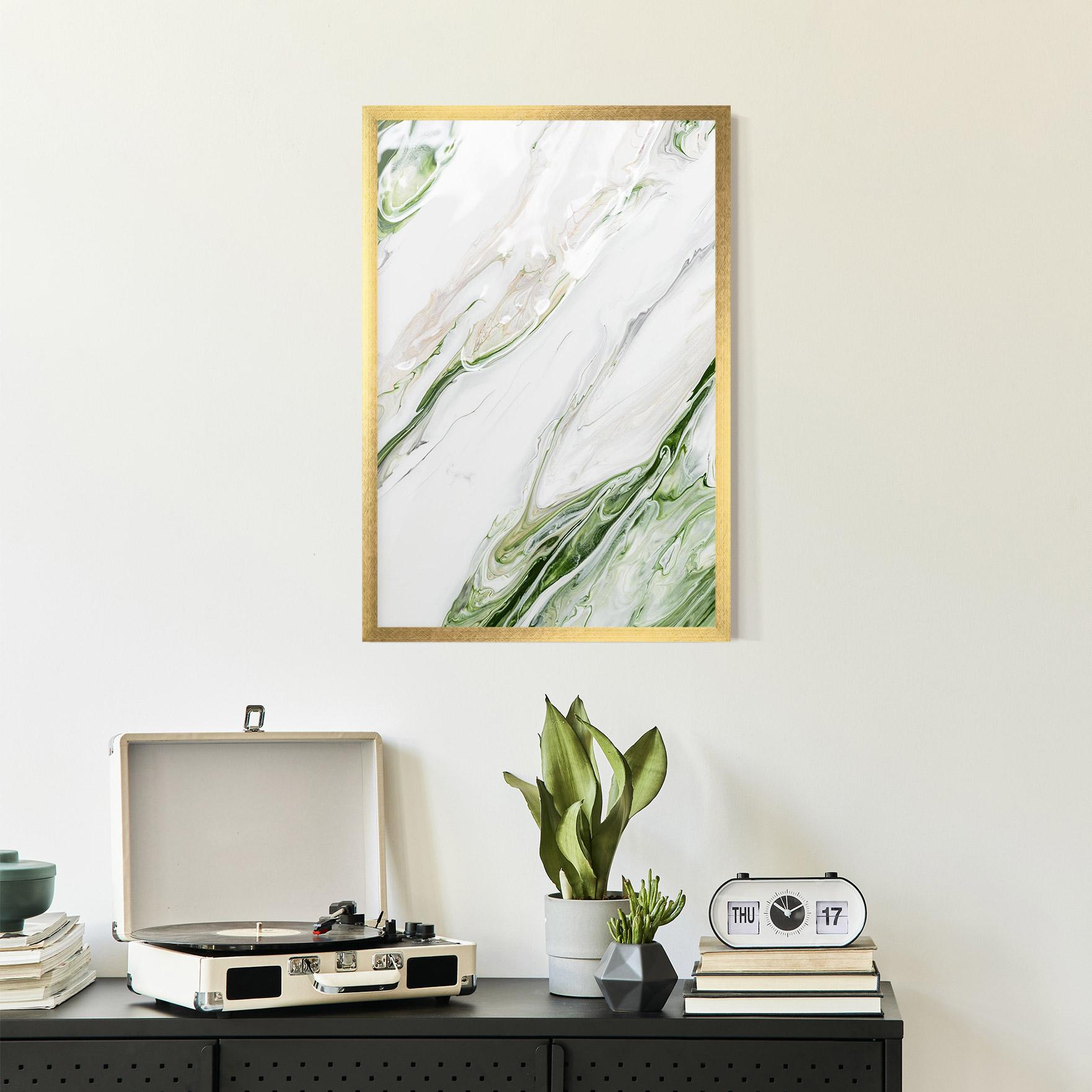 Poster Înrămat Light Green Liquid mockup 2