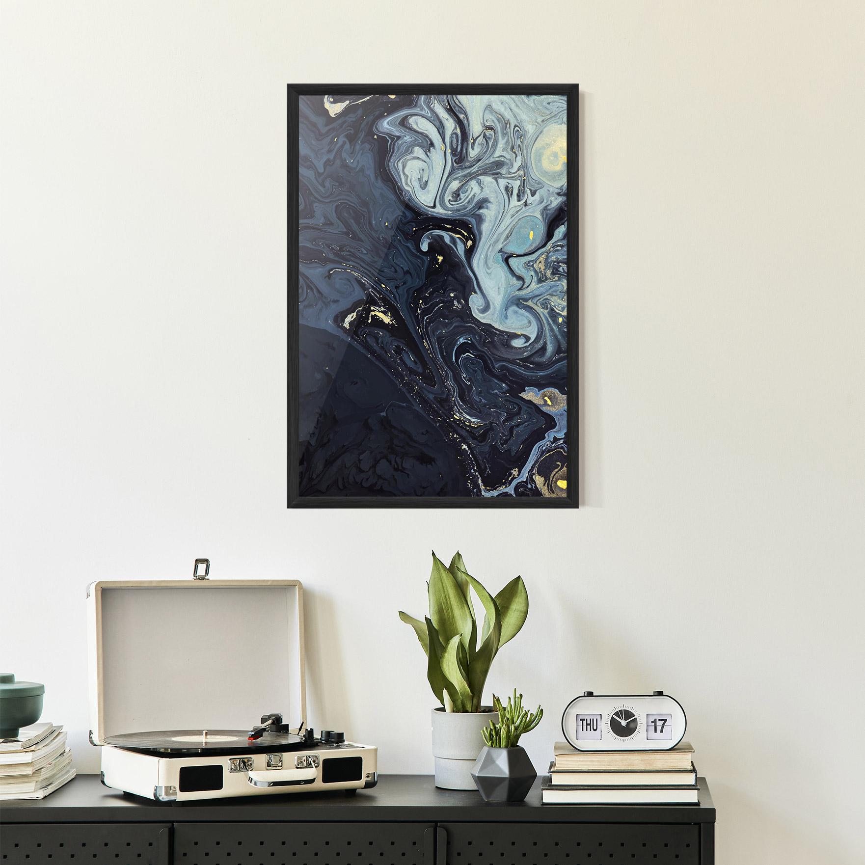Poster Înrămat Dark Blue Painting mockup 2