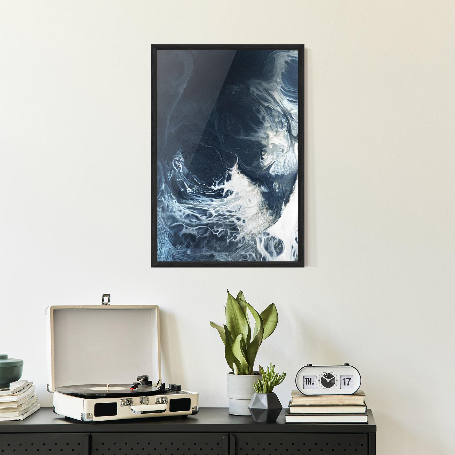 Poster Înrămat Dark Blue Wave mockup 2