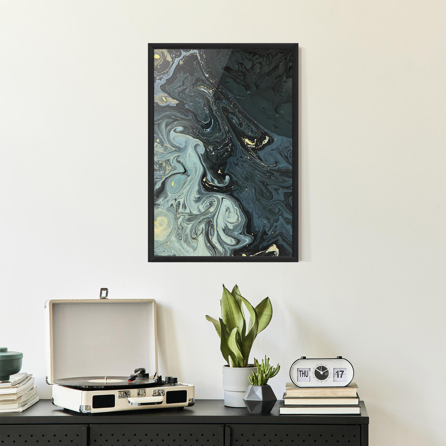 Poster Înrămat Dark Green Painting mockup 2