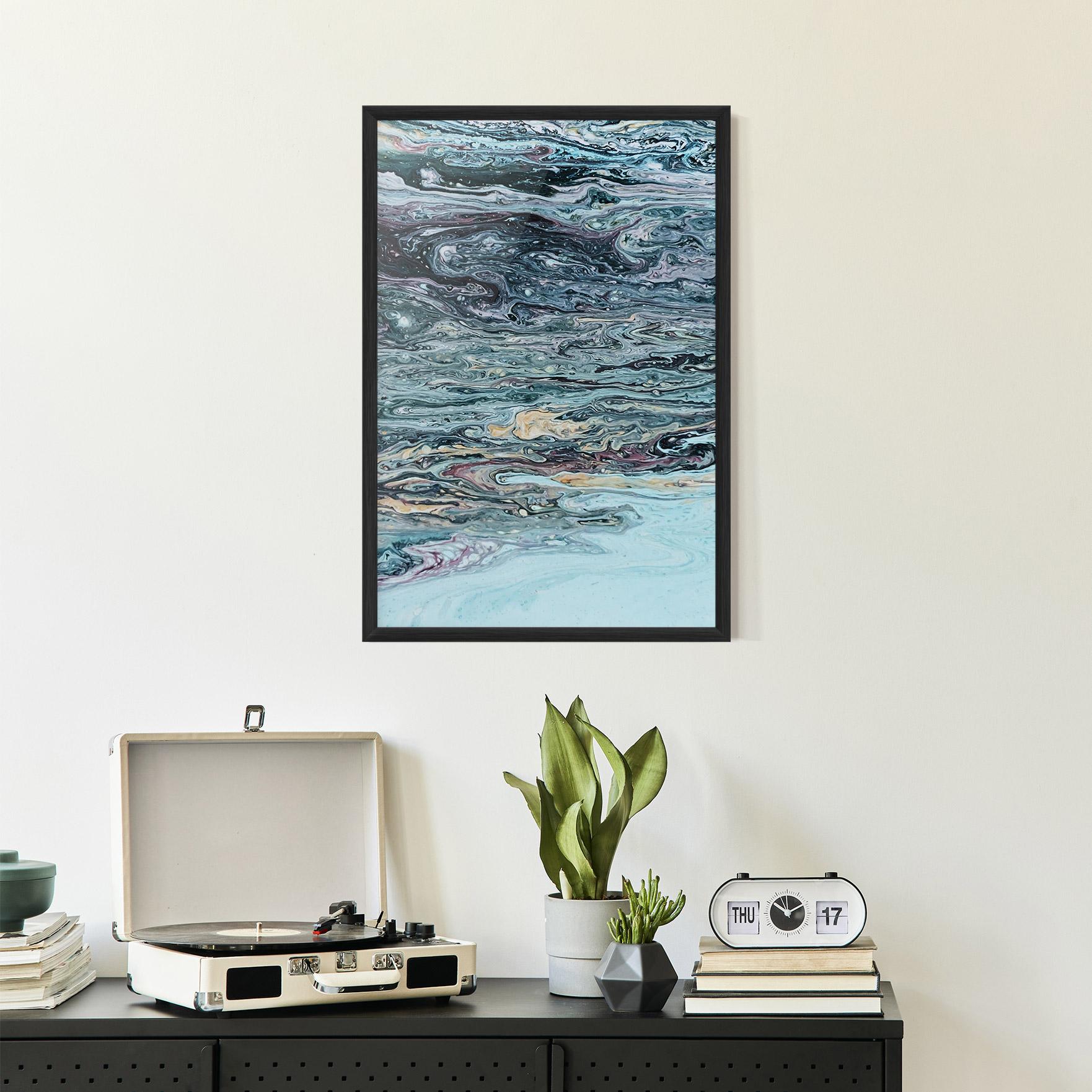 Poster Înrămat Light Blue Abstract mockup 2