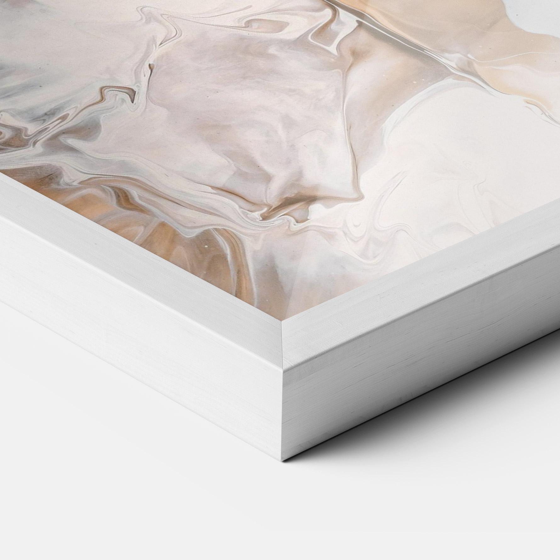Poster Înrămat White Gold Abstract mockup 3