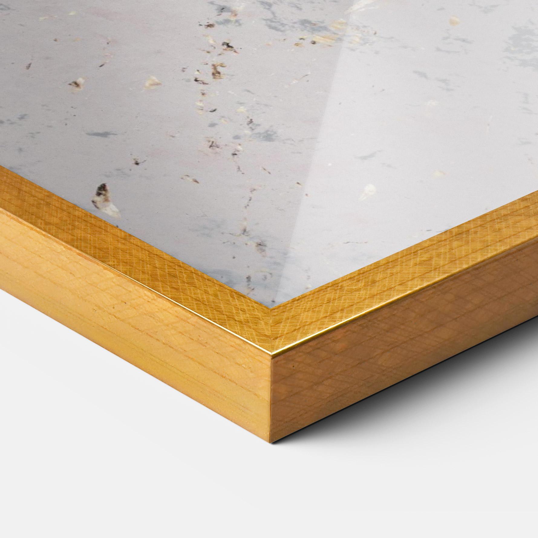 Poster Înrămat Light Blue Golden Lines mockup 3