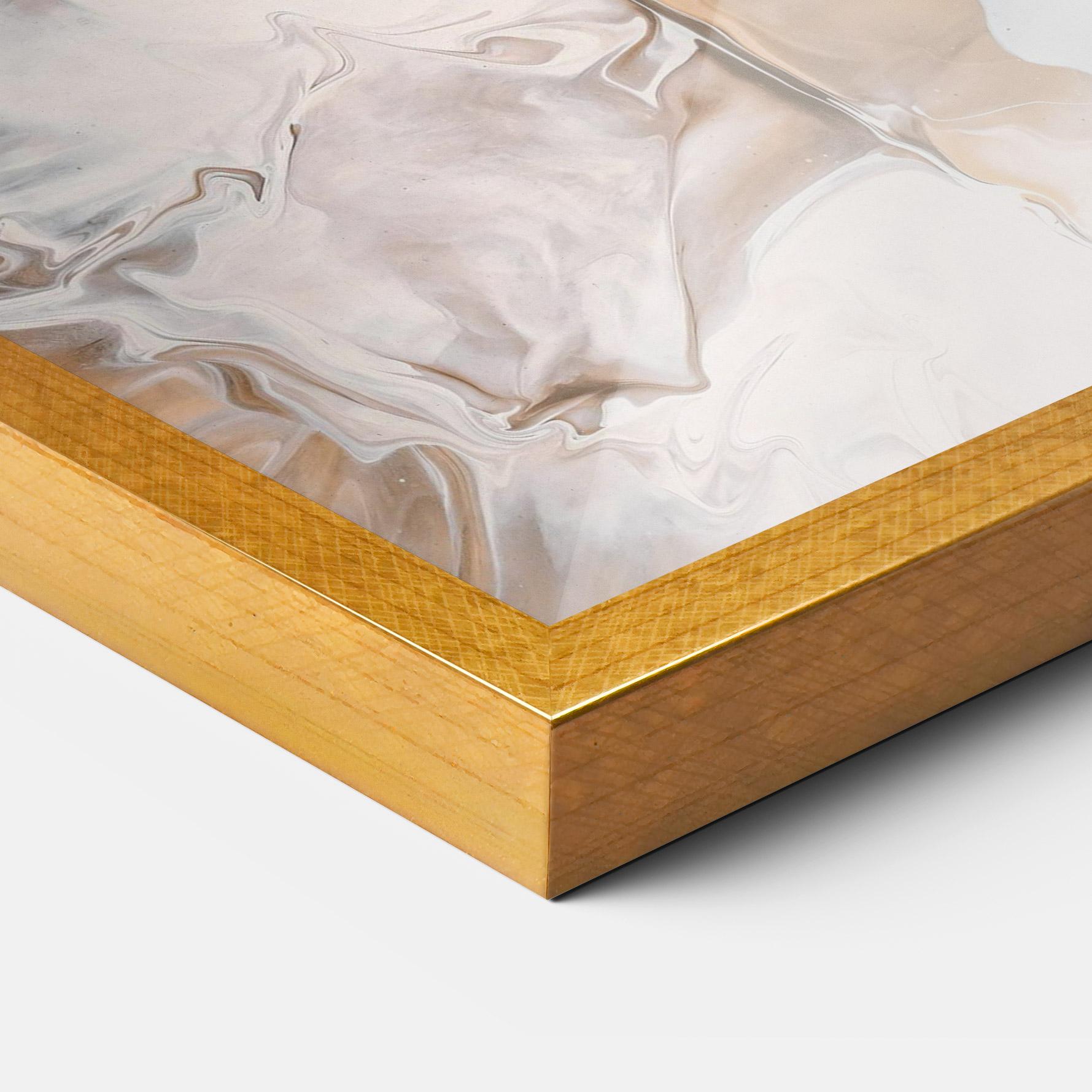 Poster Înrămat White Gold Abstract mockup 3