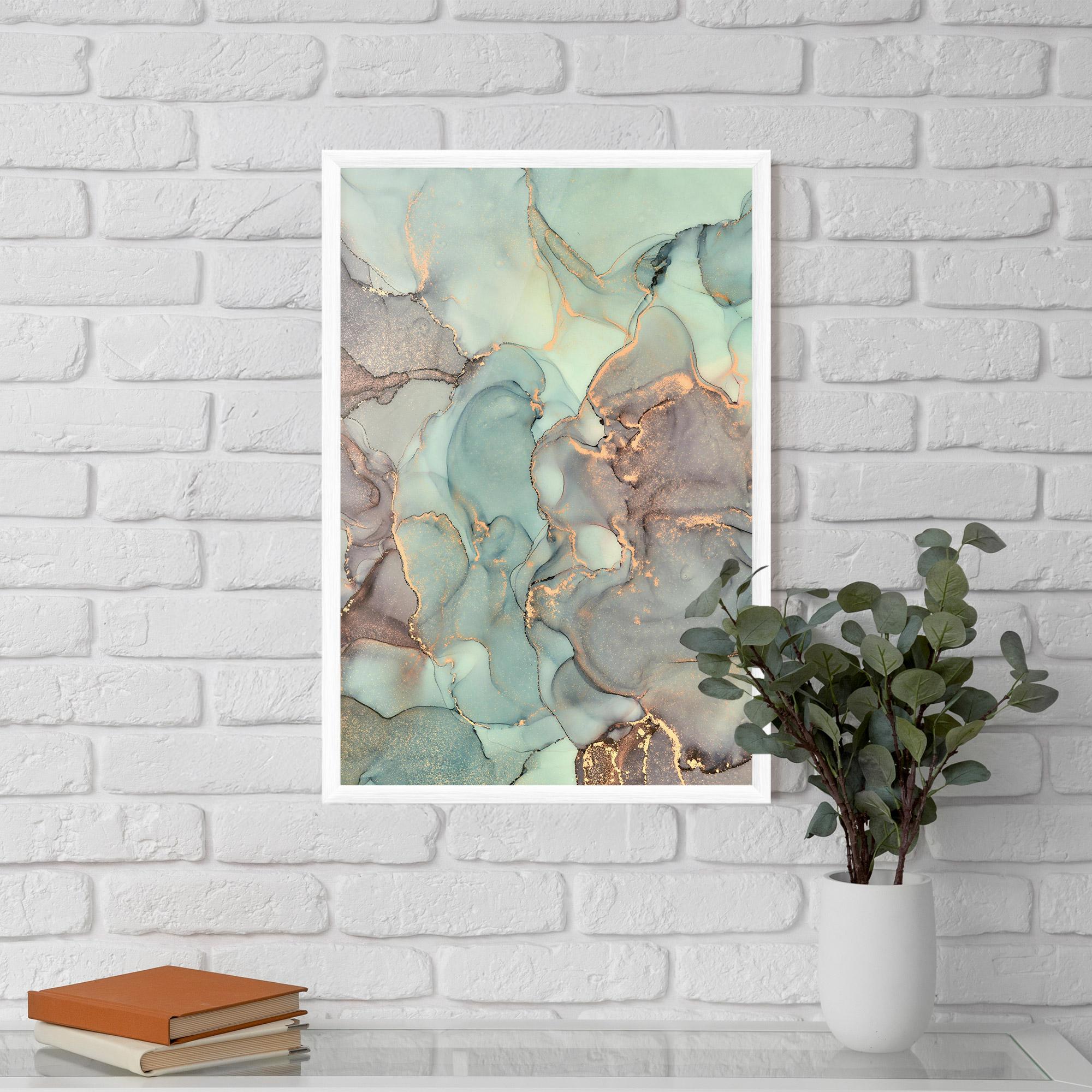 Poster Înrămat Abstract Turquoise Marble mockup 5