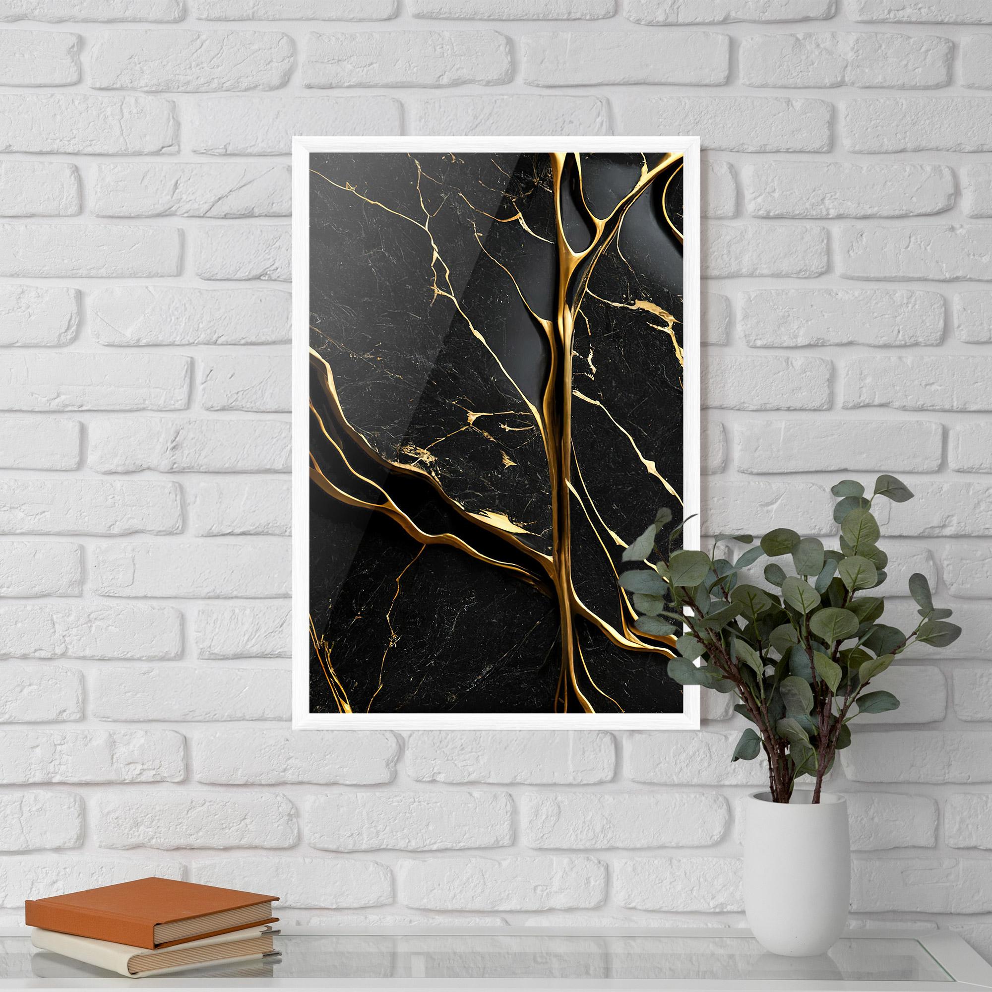 Poster Înrămat Black Square Marble mockup 5