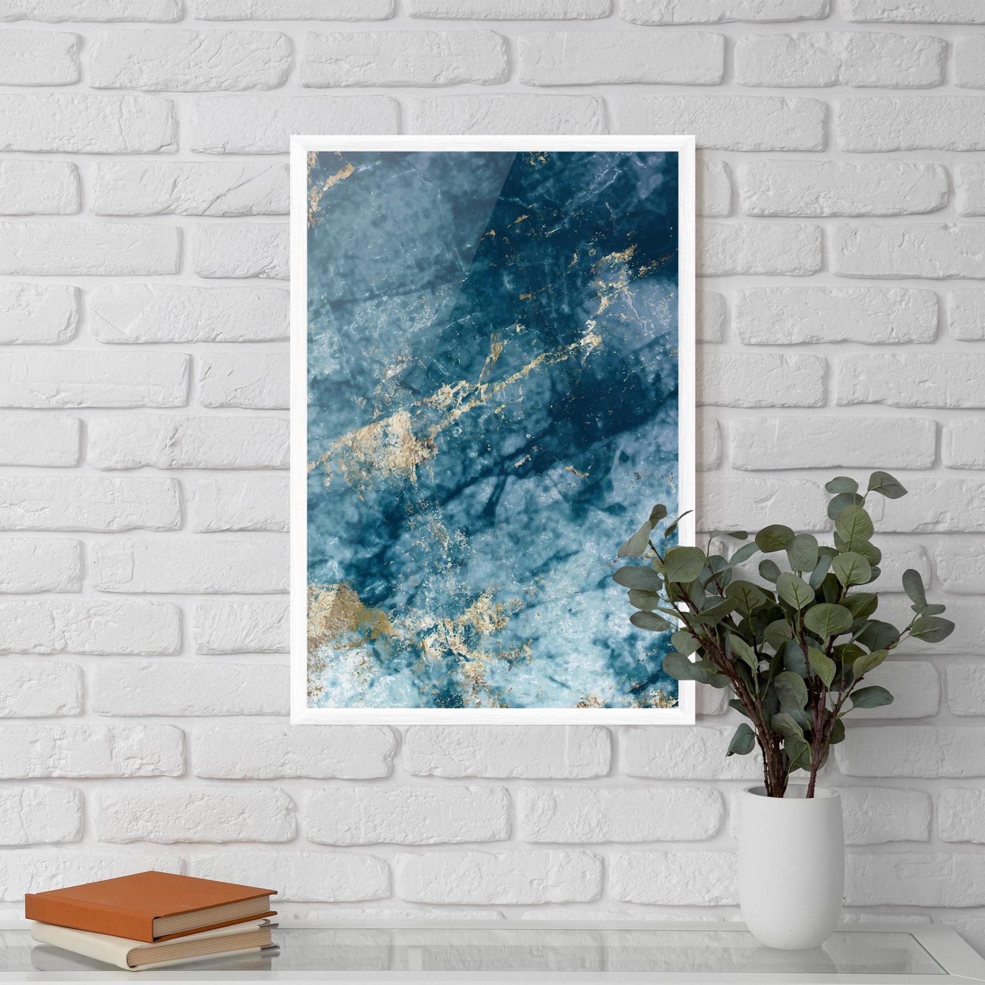 Poster Înrămat Blue Water Marble mockup 5