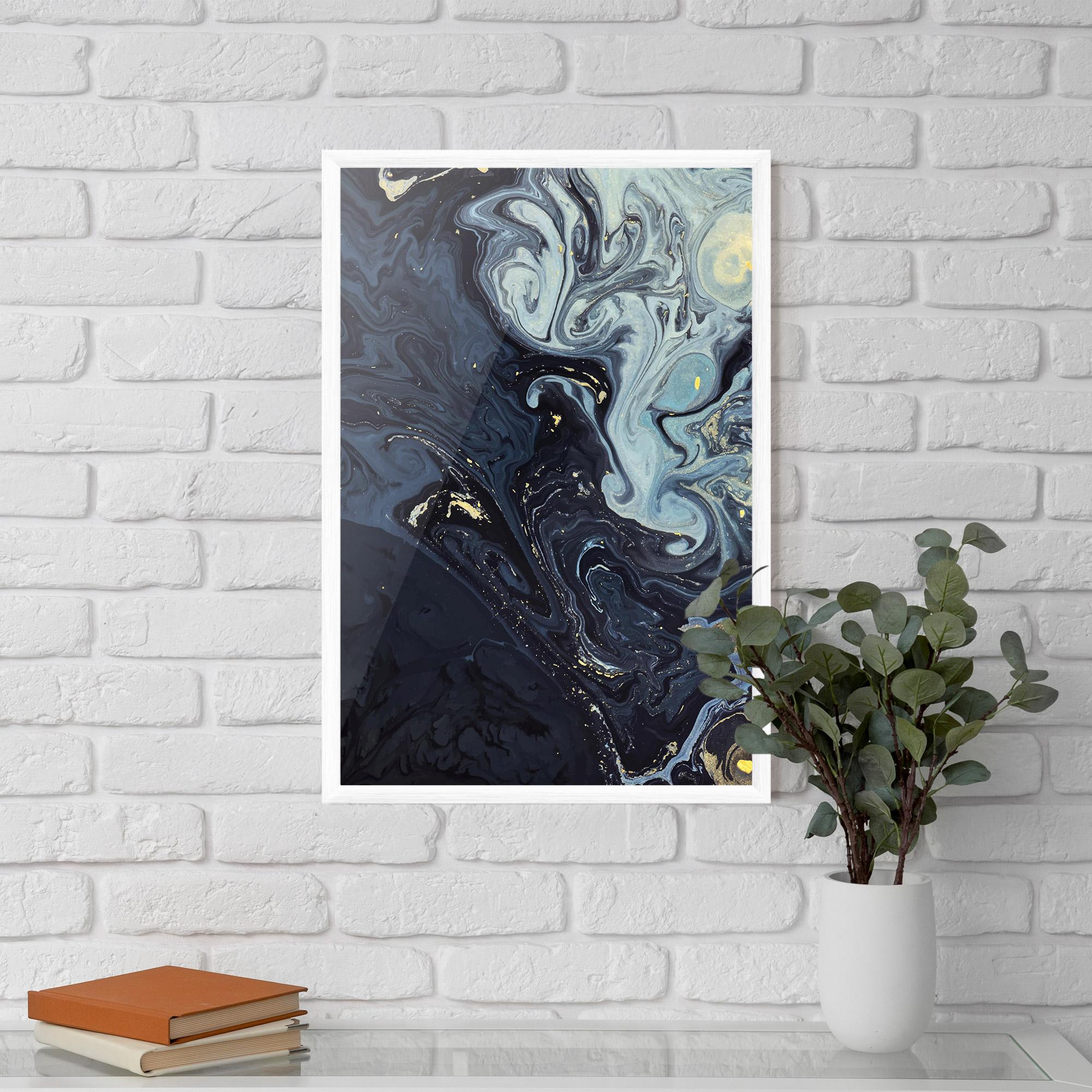 Poster Înrămat Dark Blue Painting mockup 5