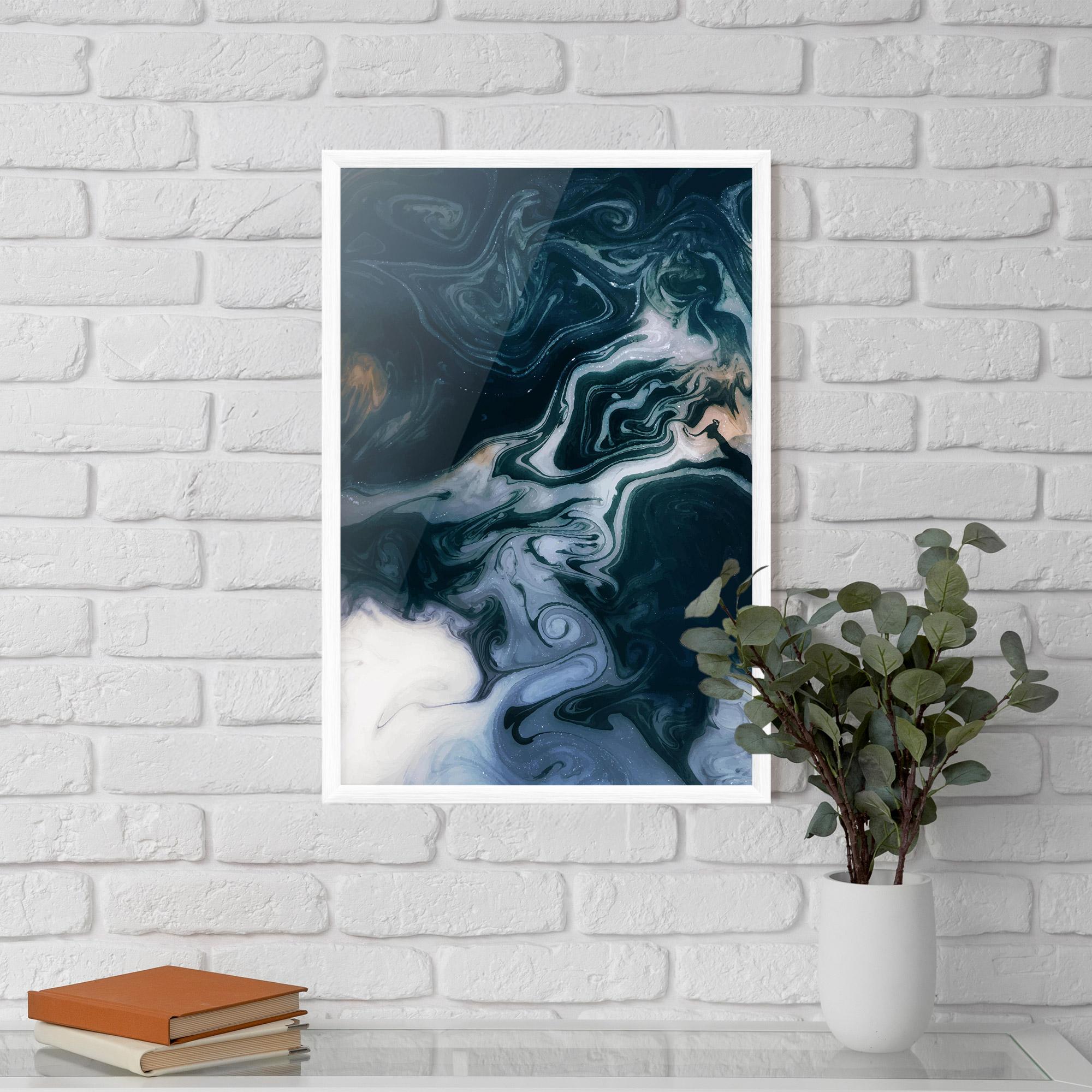 Poster Înrămat Dark Blue With White mockup 5