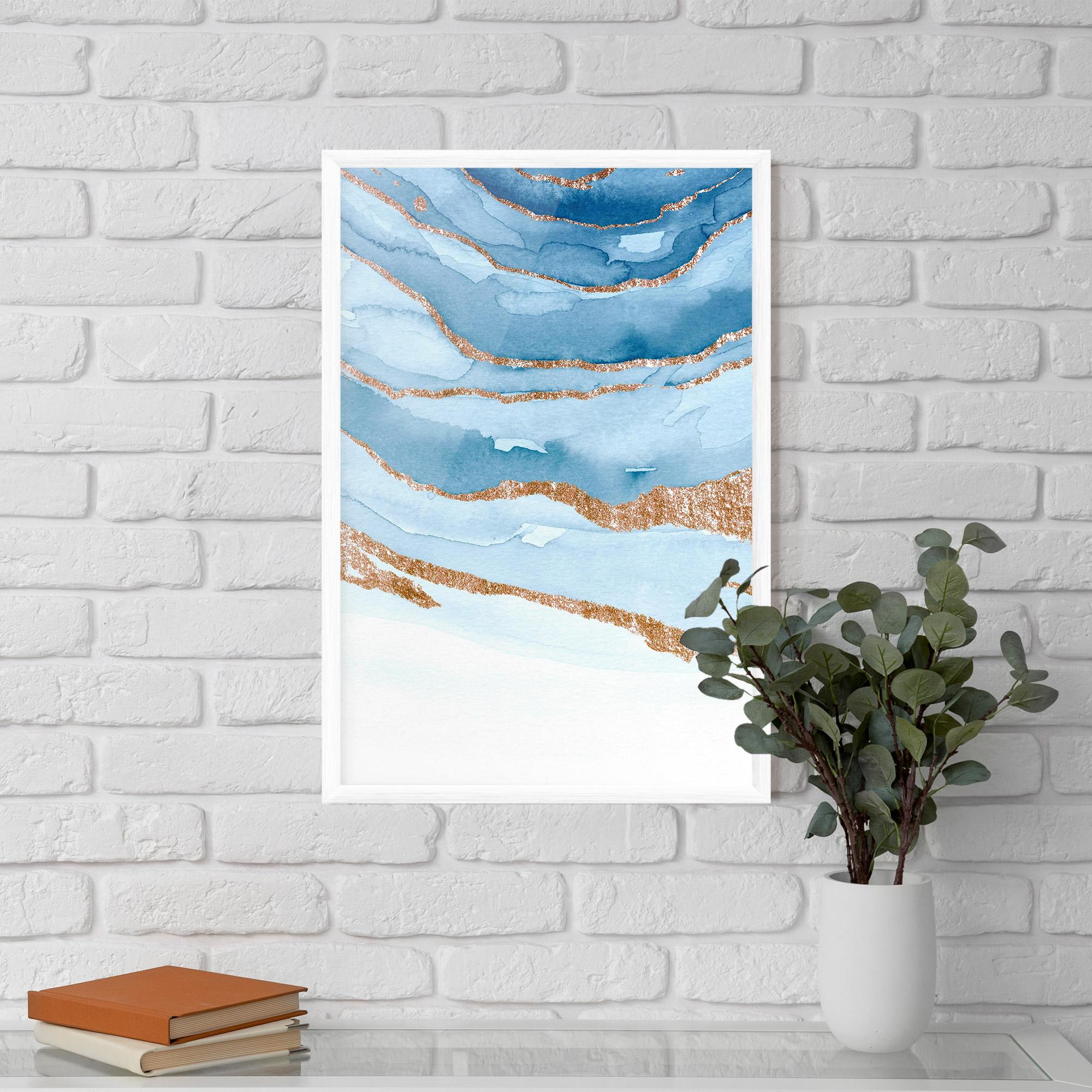 Poster Înrămat Golden Glitter Blue mockup 5