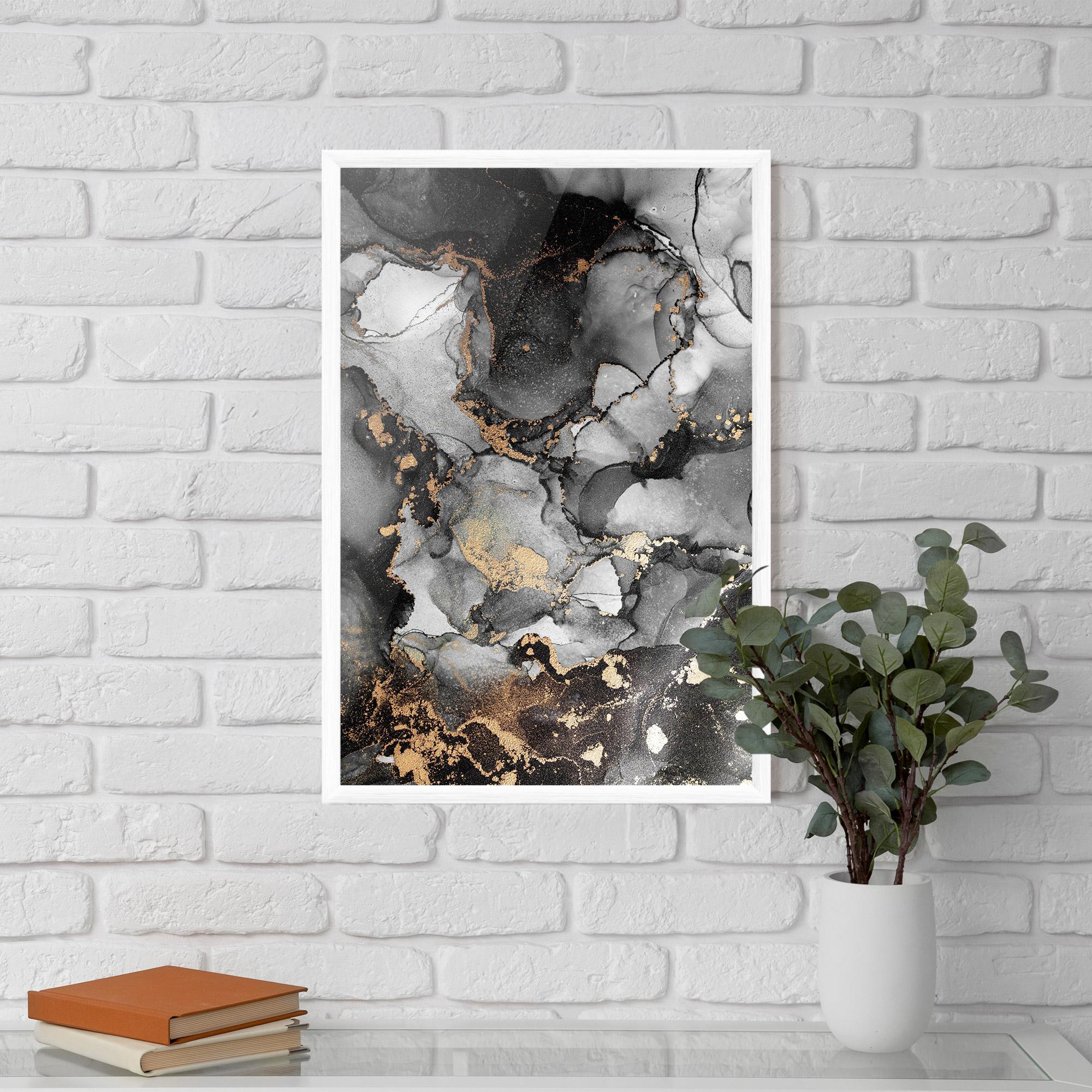 Poster Înrămat Grey Gold Marble mockup 5