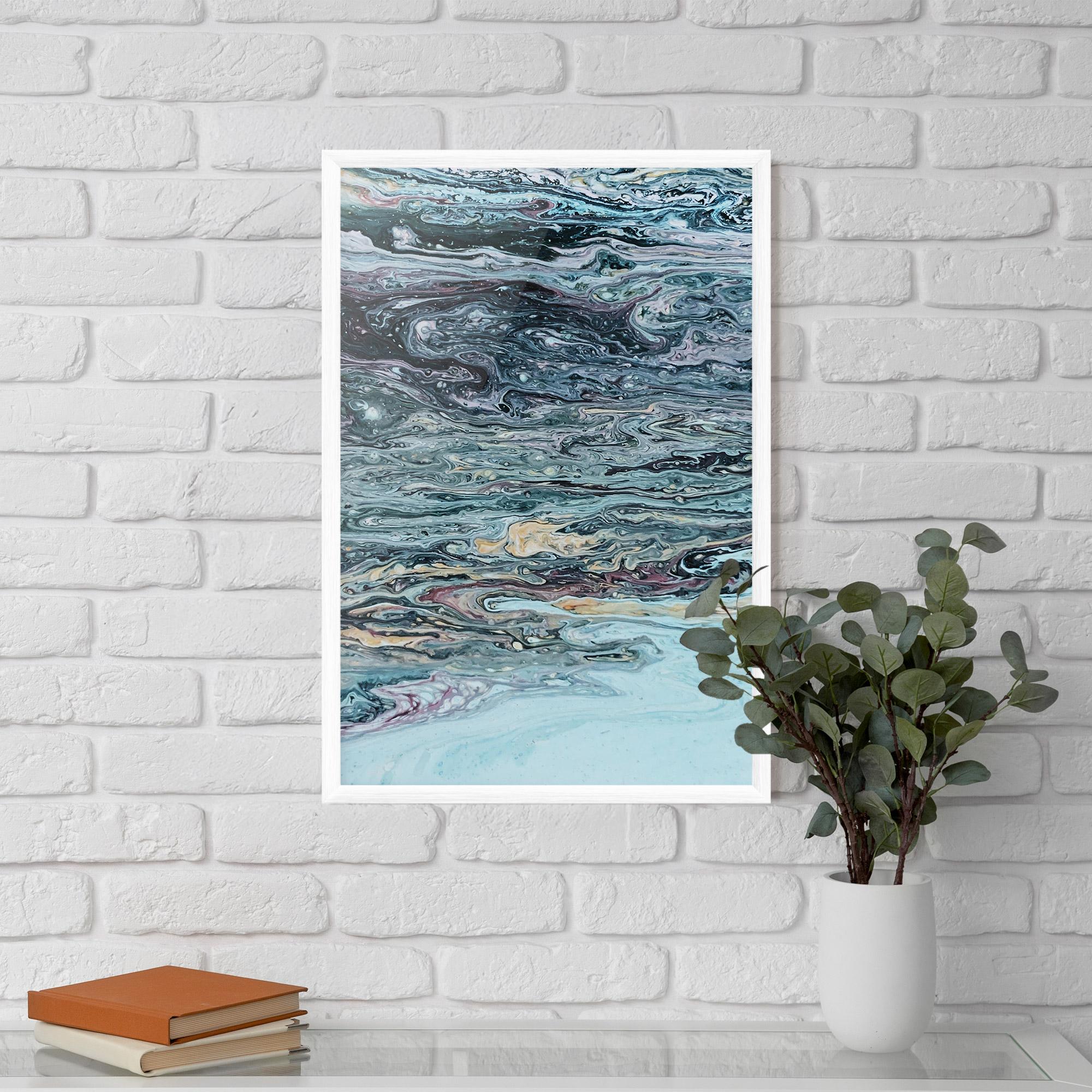 Poster Înrămat Light Blue Abstract mockup 5