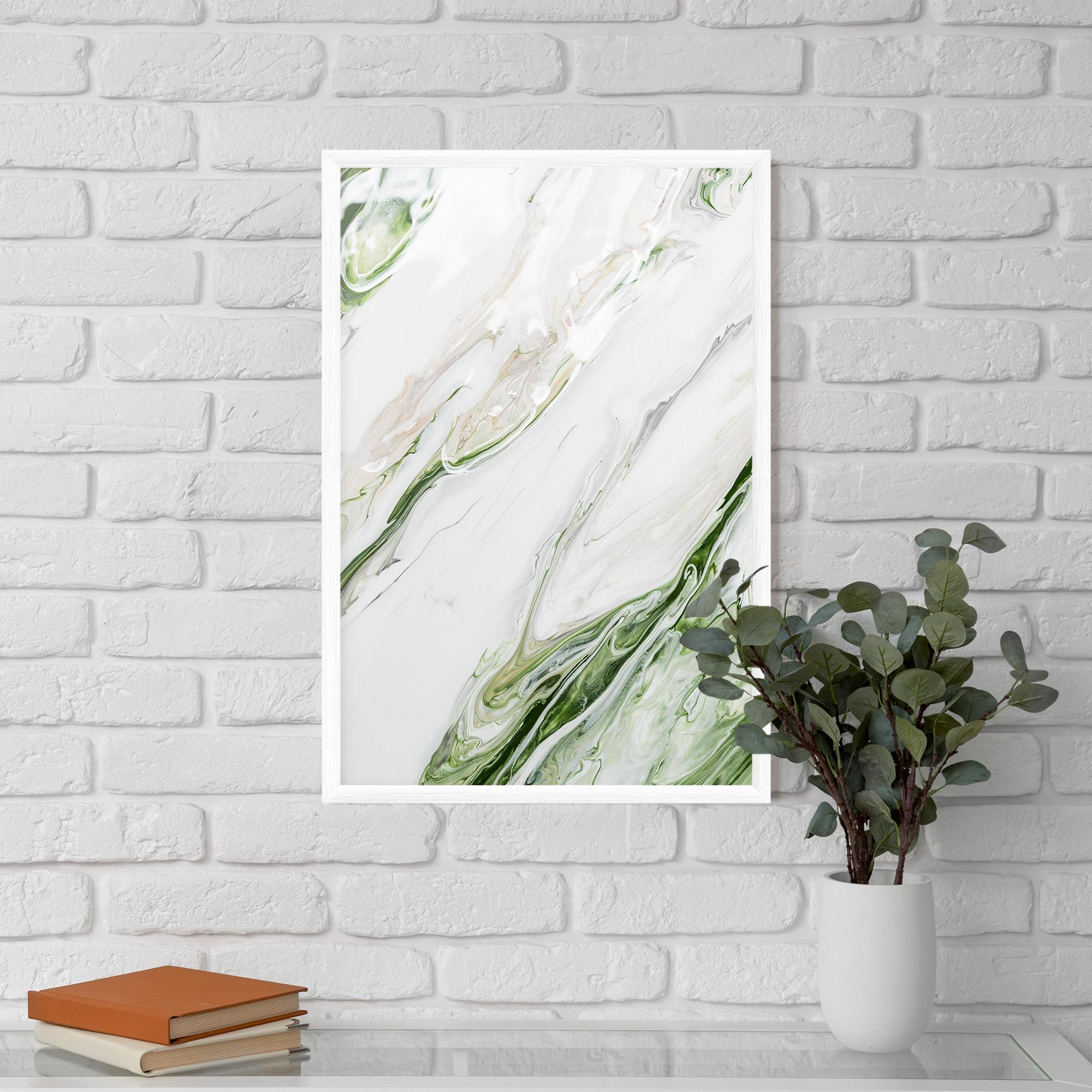 Poster Înrămat Light Green Liquid mockup 5