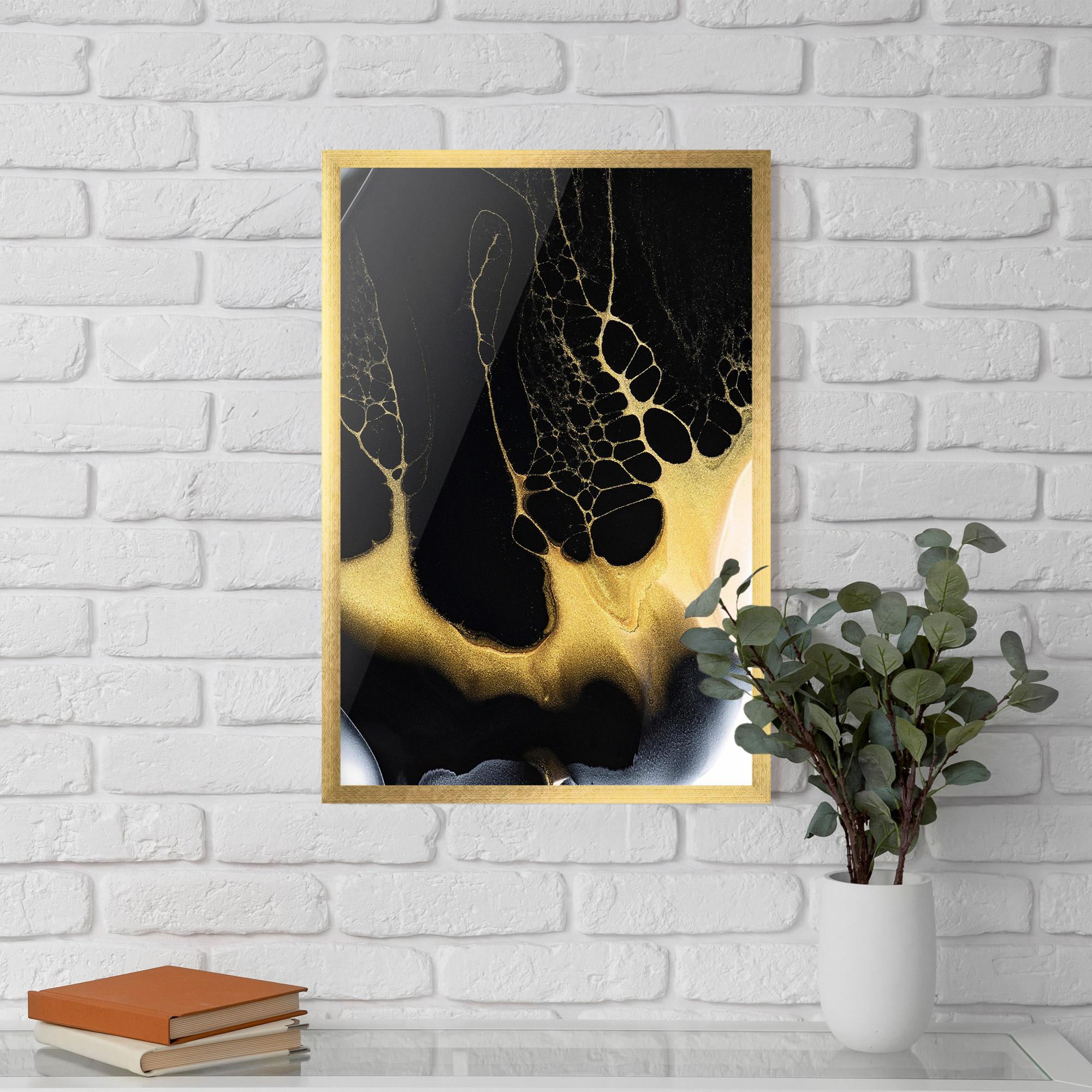 Poster Înrămat Black Golden Marble mockup 5