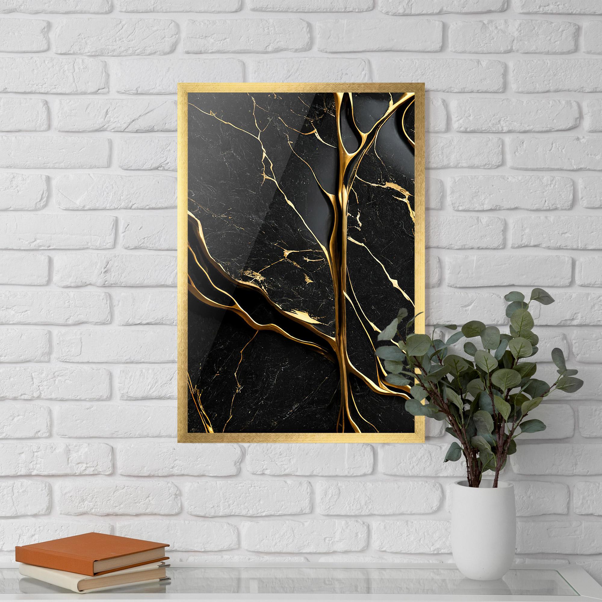 Poster Înrămat Black Square Marble mockup 5