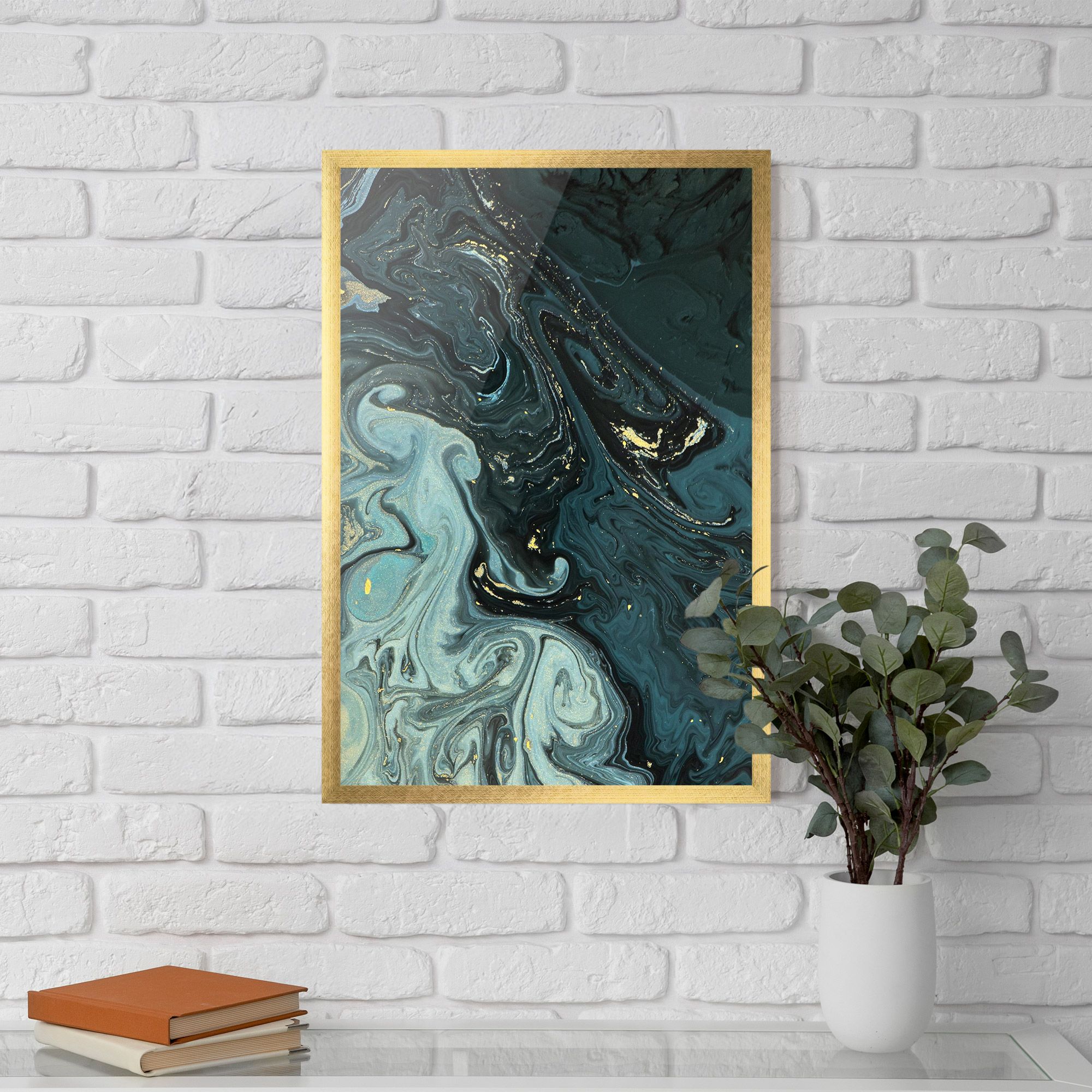 Dark Blue Golden Marble mockup 5