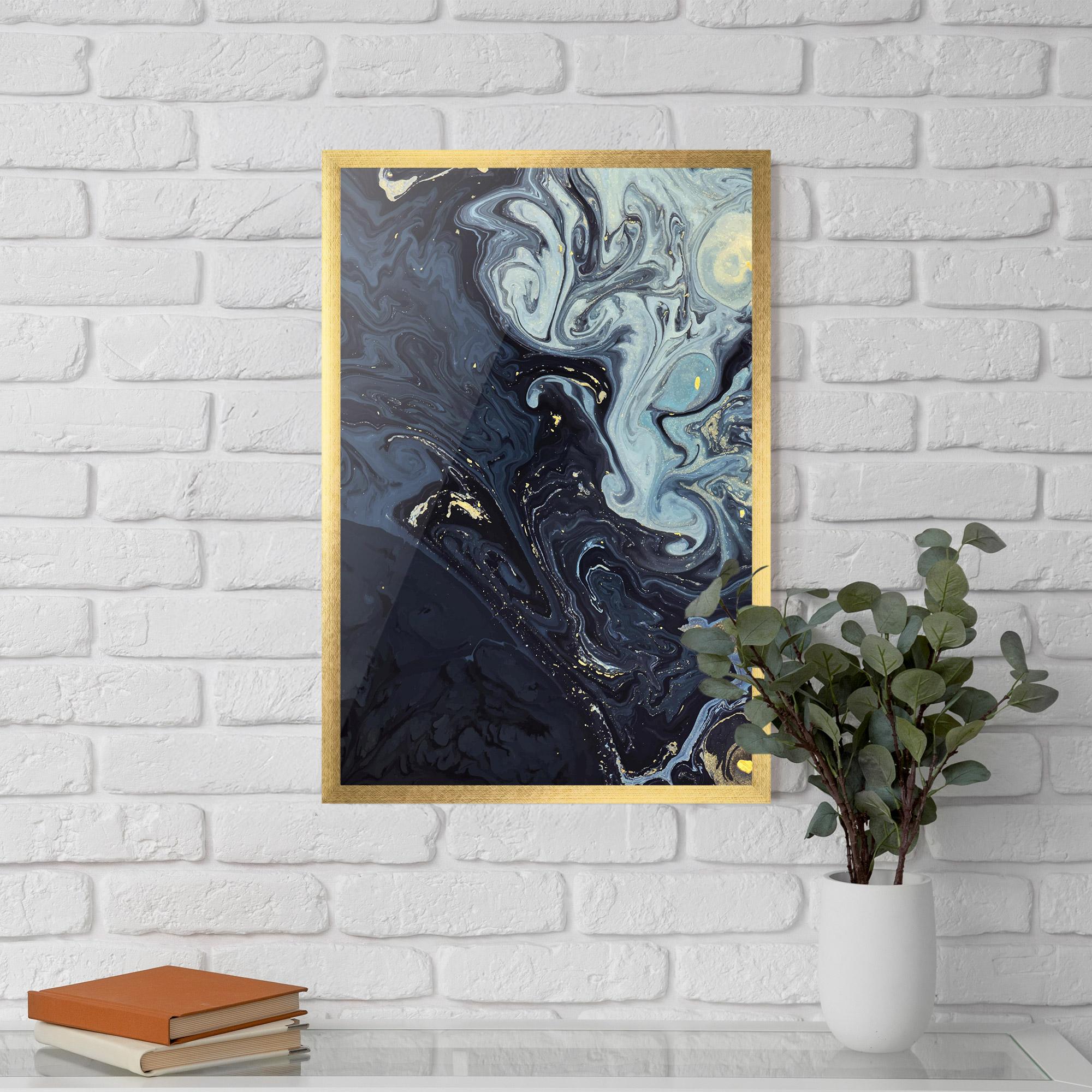 Poster Înrămat Dark Blue Painting mockup 5