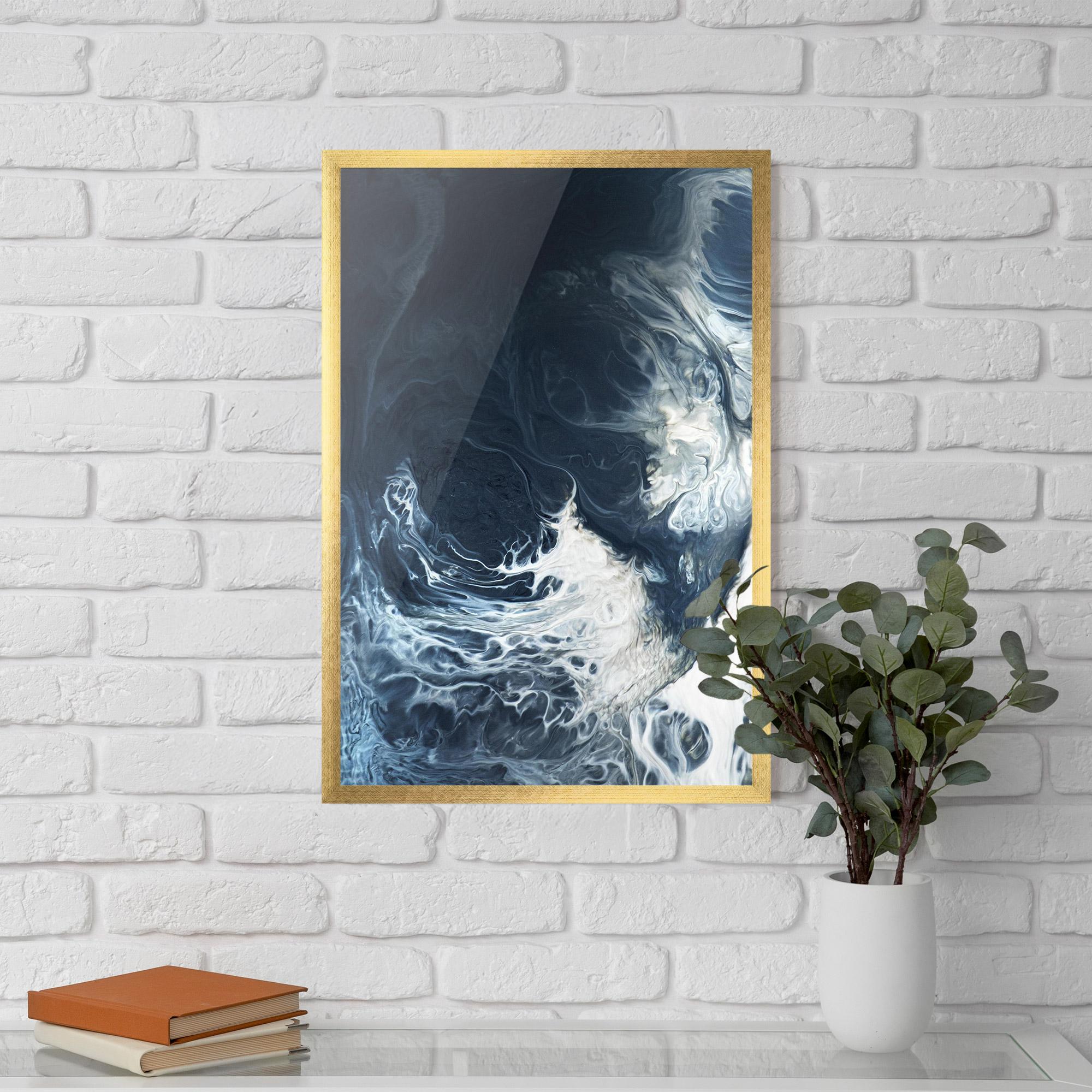 Poster Înrămat Dark Blue Wave mockup 5
