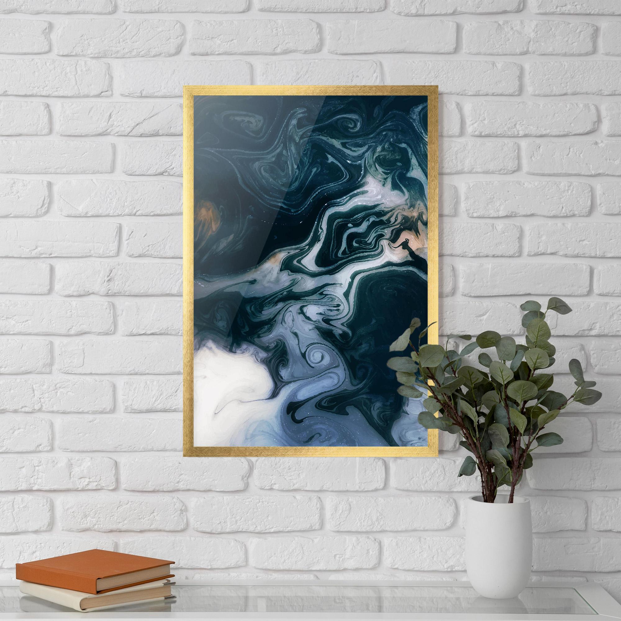 Poster Înrămat Dark Blue With White mockup 5