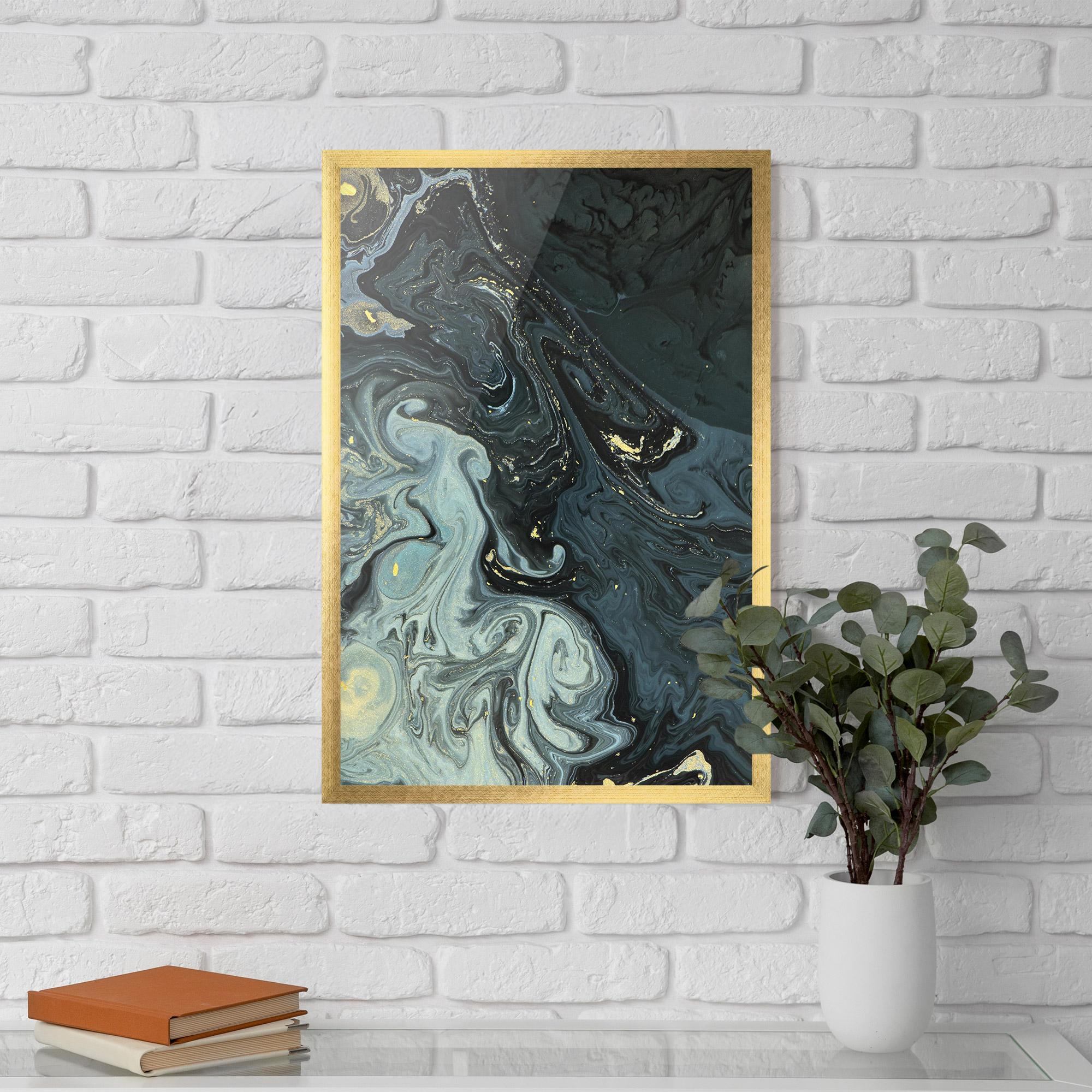 Poster Înrămat Dark Green Painting mockup 5