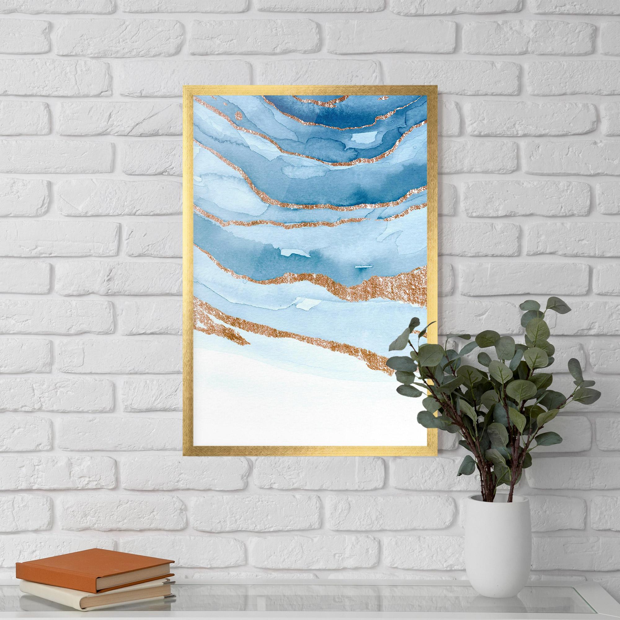 Poster Înrămat Golden Glitter Blue mockup 5