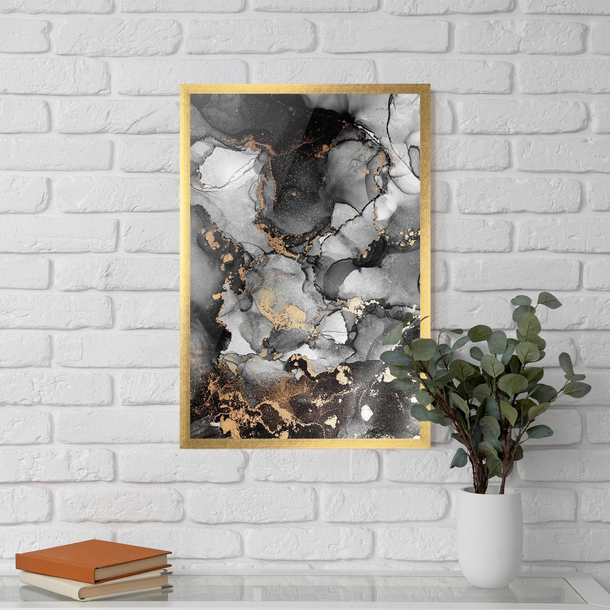 Poster Înrămat Grey Gold Marble mockup 5