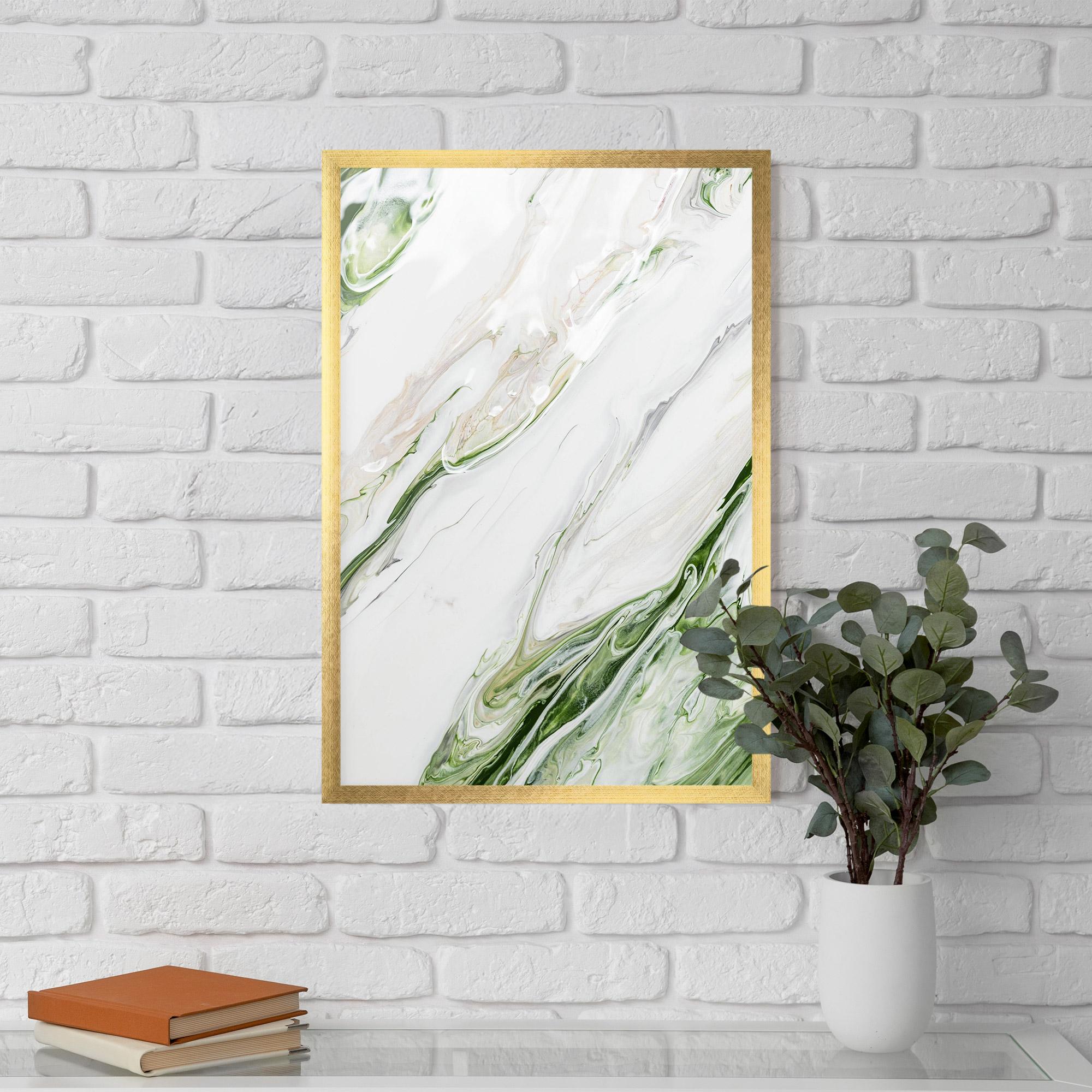 Poster Înrămat Light Green Liquid mockup 5