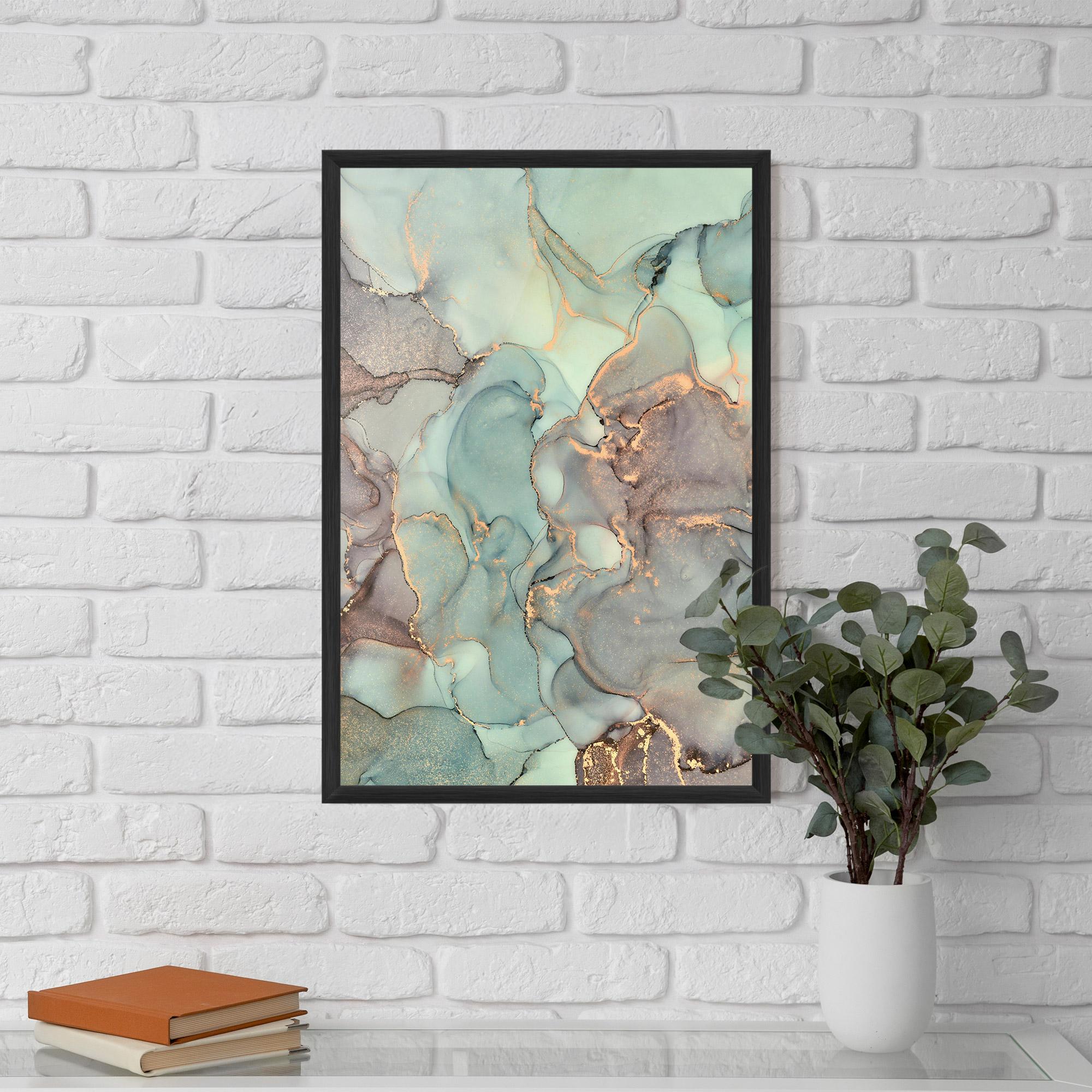 Poster Înrămat Abstract Turquoise Marble mockup 5