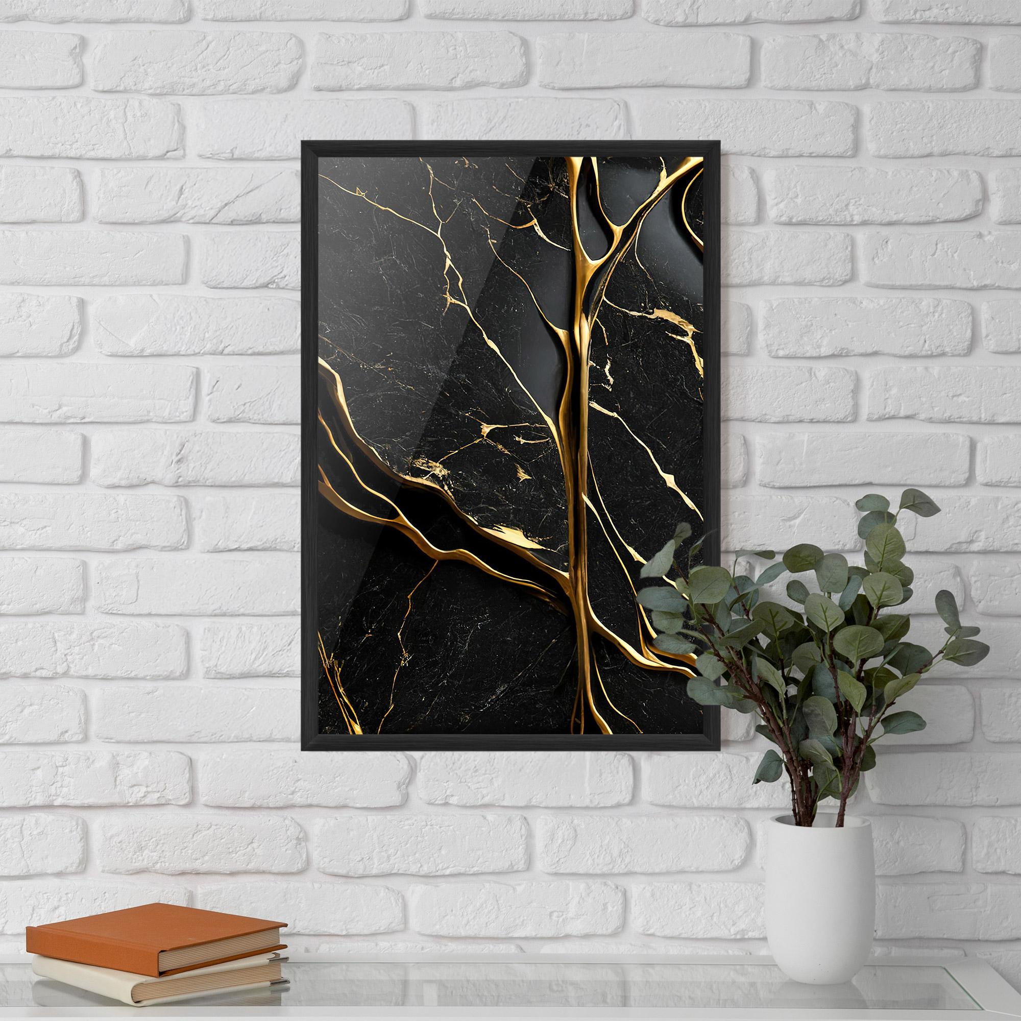 Poster Înrămat Black Square Marble mockup 5