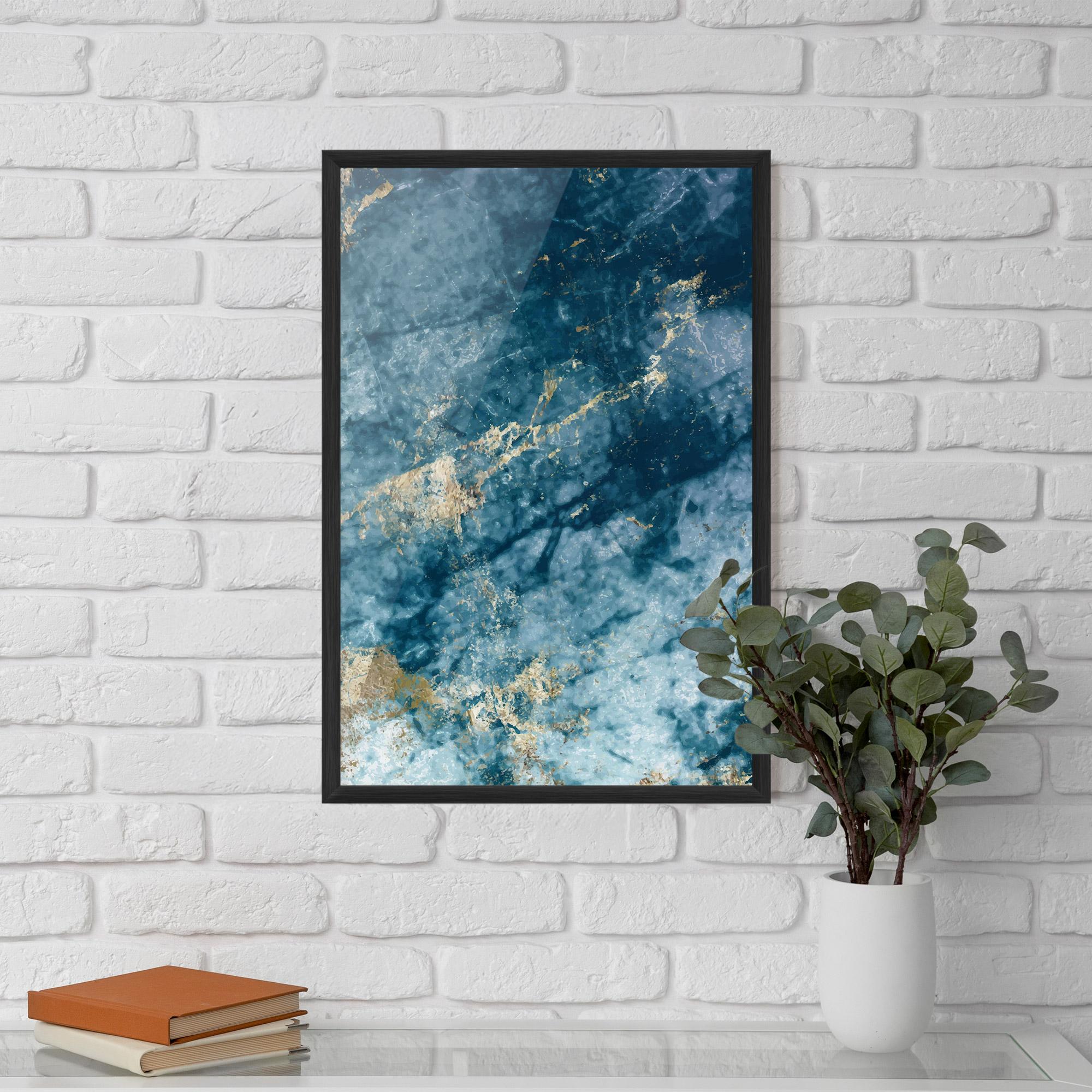 Poster Înrămat Blue Water Marble mockup 5