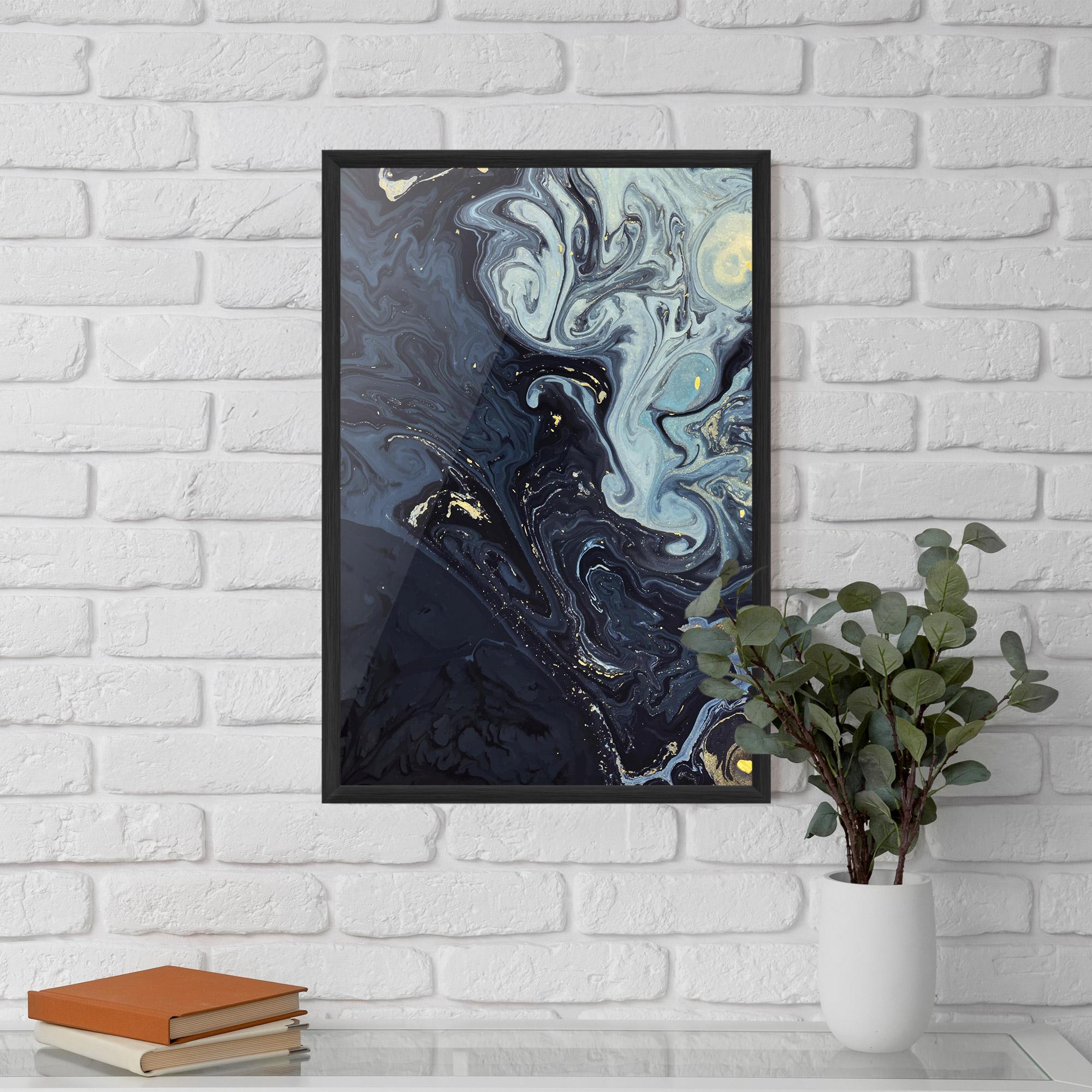Poster Înrămat Dark Blue Painting mockup 5