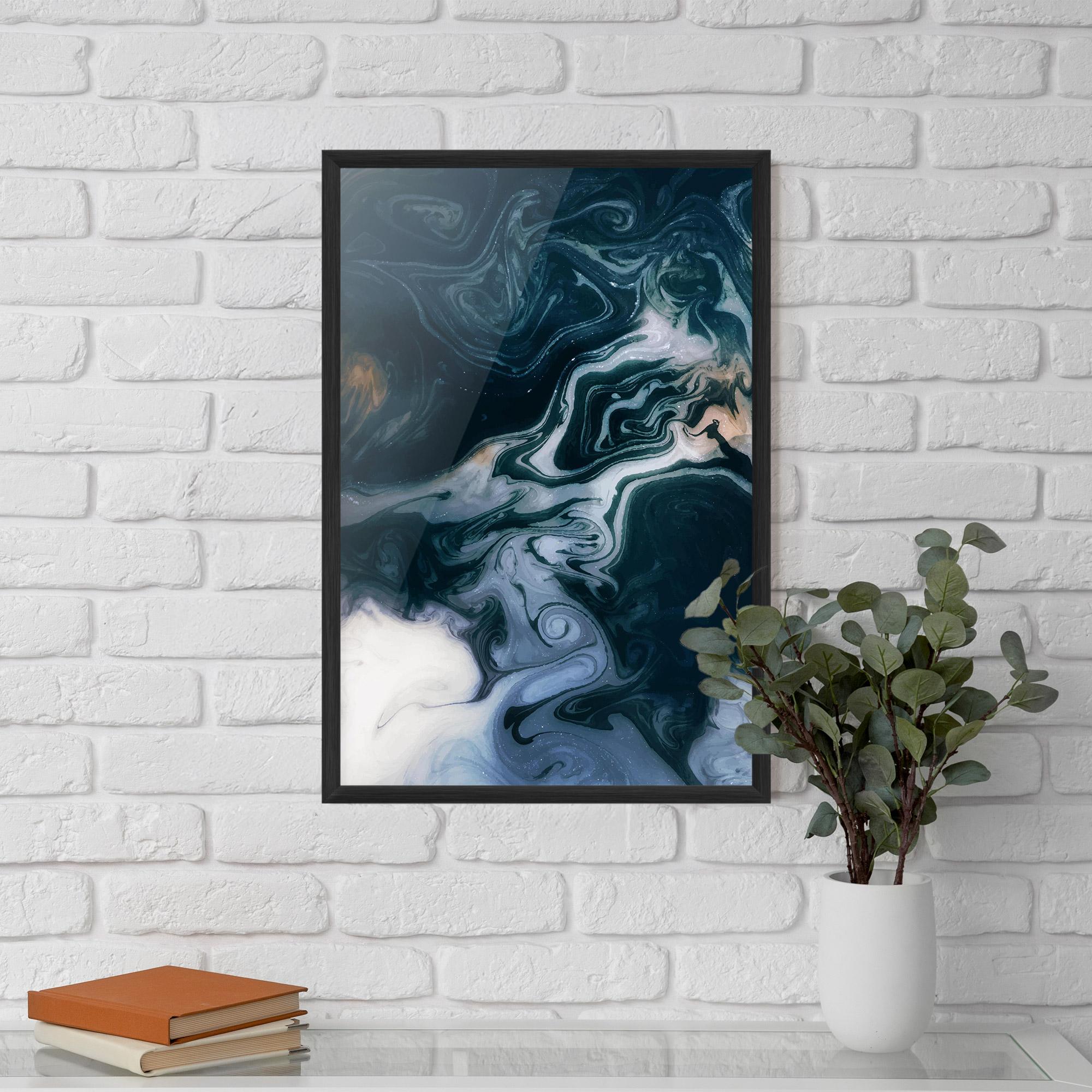 Poster Înrămat Dark Blue With White mockup 5