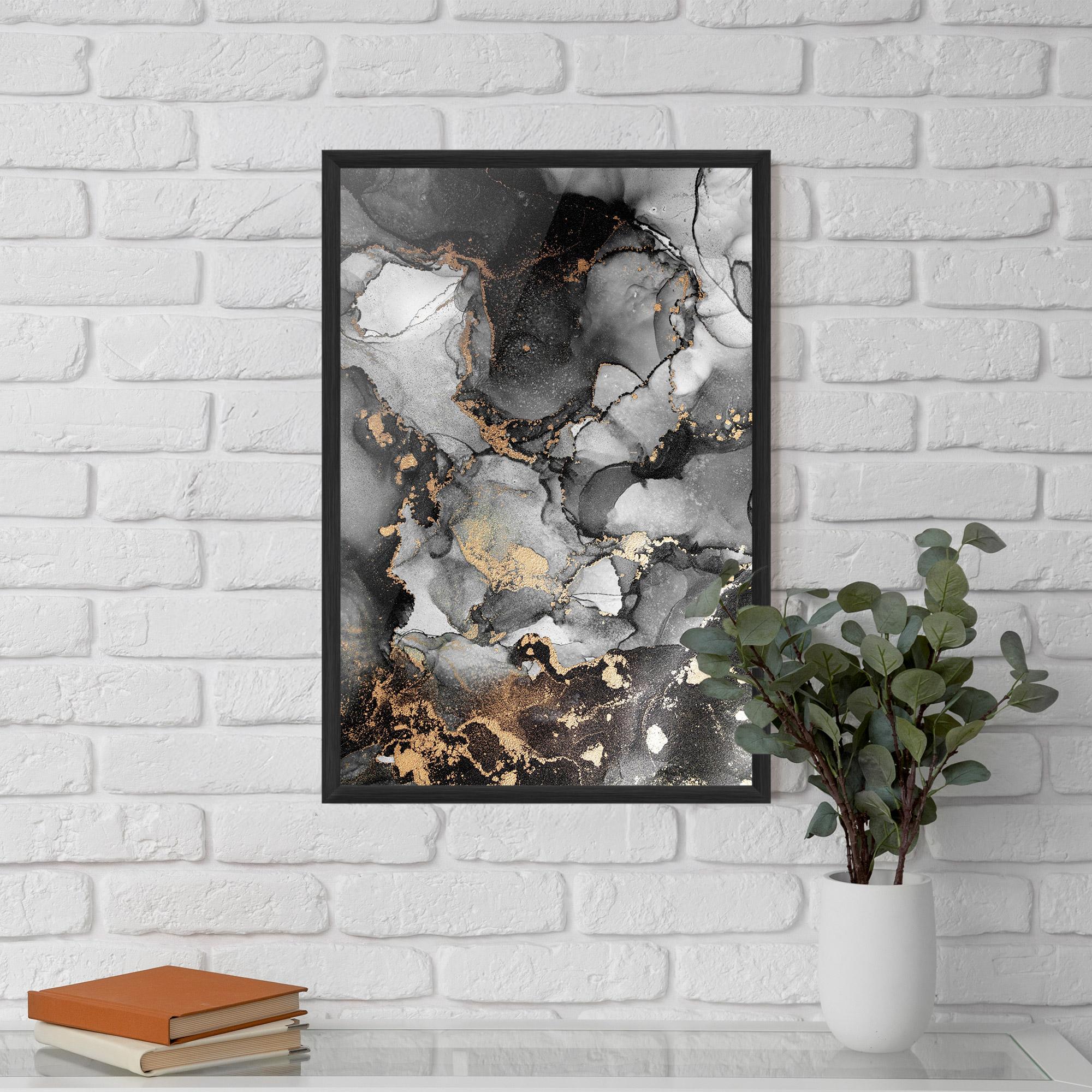 Poster Înrămat Grey Gold Marble mockup 5