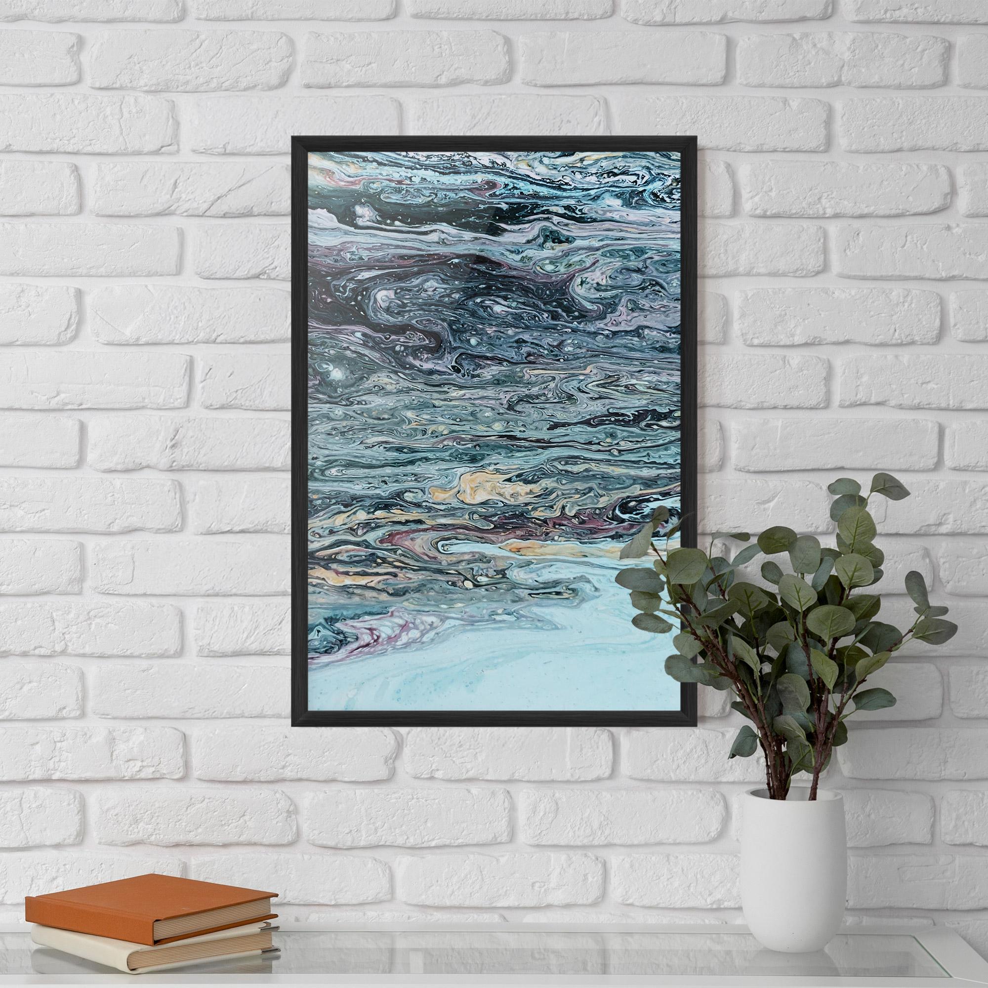 Poster Înrămat Light Blue Abstract mockup 5